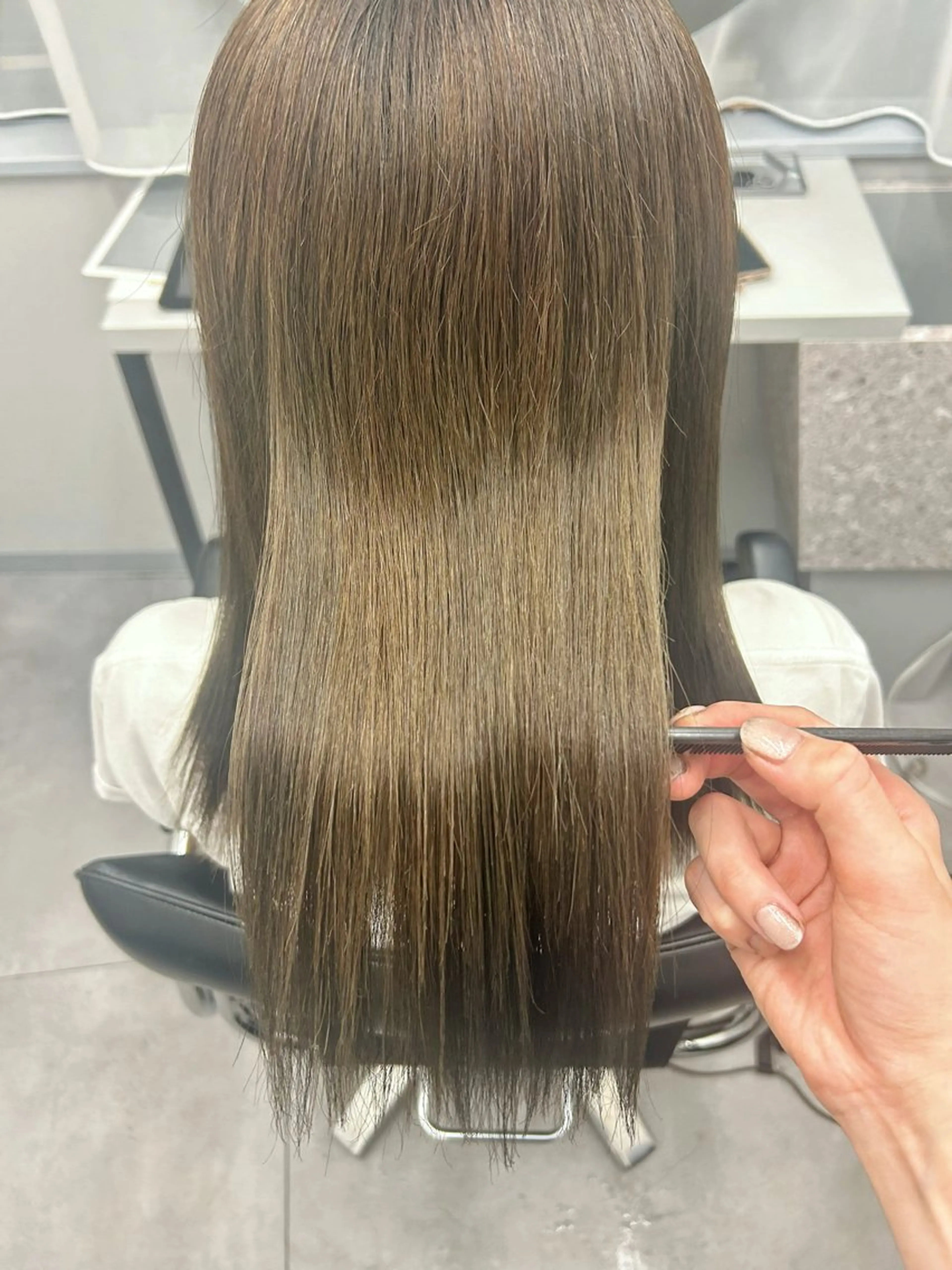 ロング カラー ベージュカラー オリーブカラー オレンジ 髪質改善 トリートメント ヘアカラー トリートメント 🌷MIREA🌷 LUANA 難波店のヘアスタイル