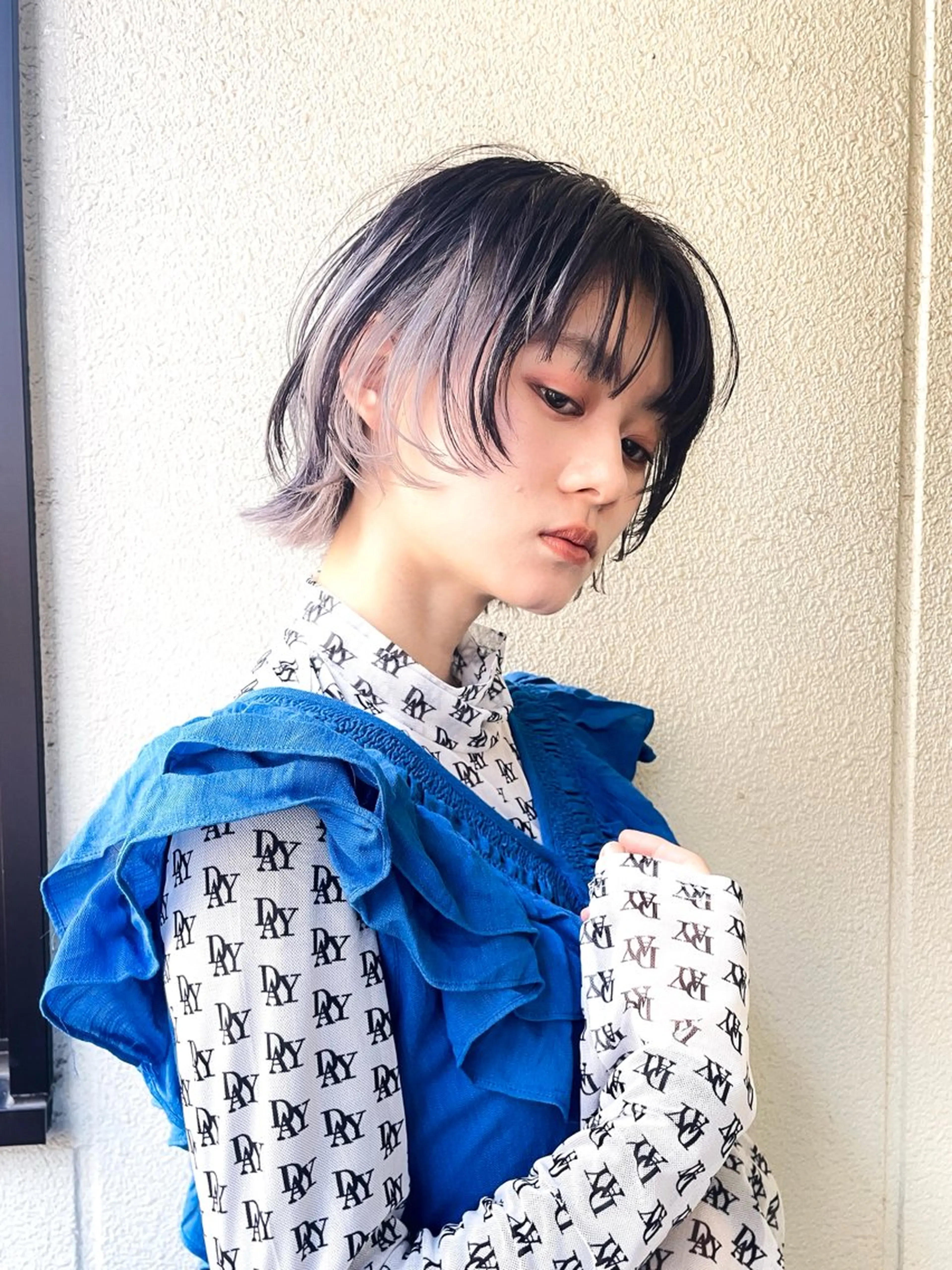 ミディアム カラー インナーカラー 顔まわりレイヤー 顔周りカット レイヤーカット ウルフカット カット ヘアカラー トリートメント ハイトーン/レイヤー /ウルフ⭐️永田⭐️のヘアスタイル