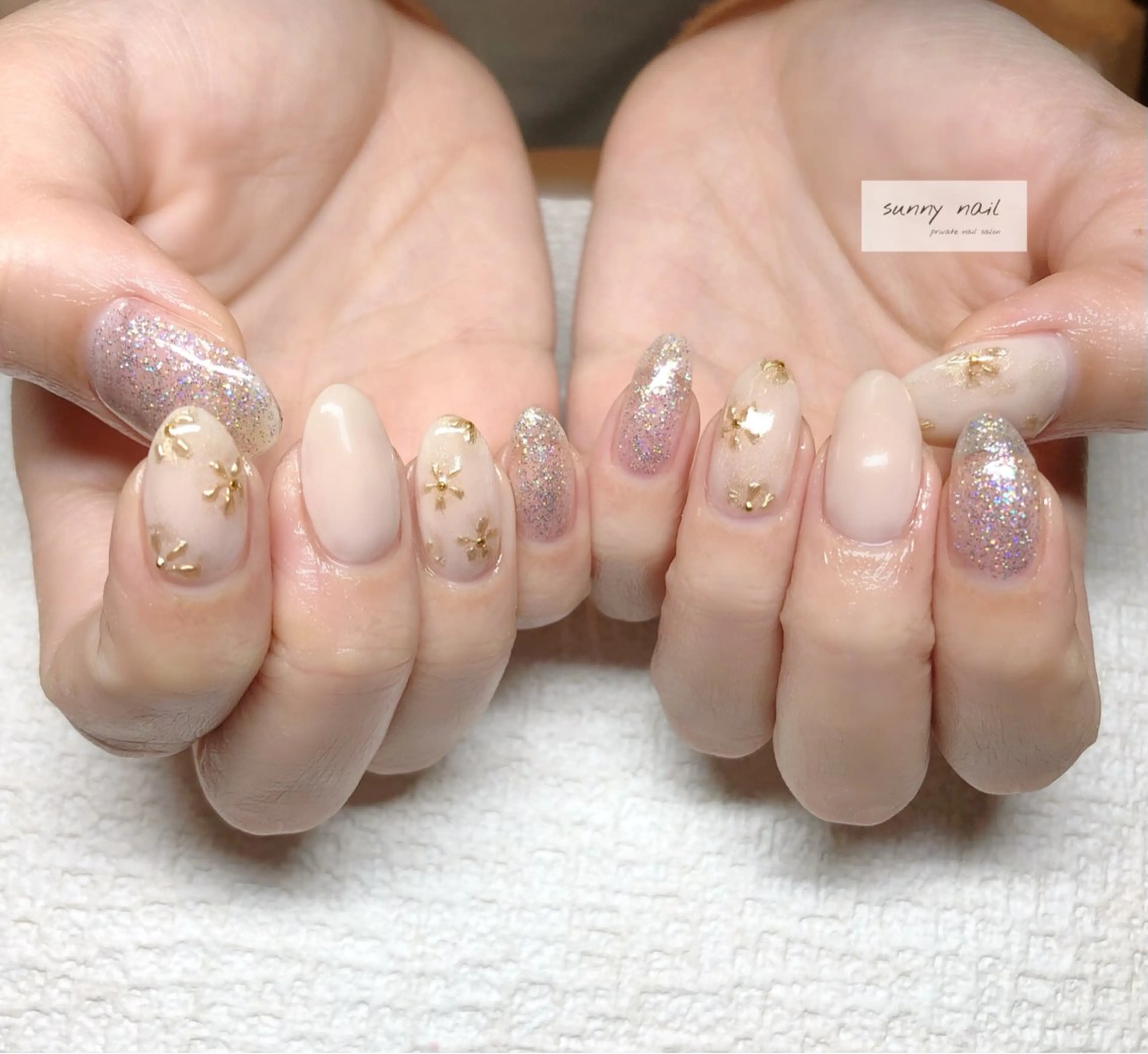 ネイル フラワーネイル ミラーネイル sunny nailのネイルデザイン