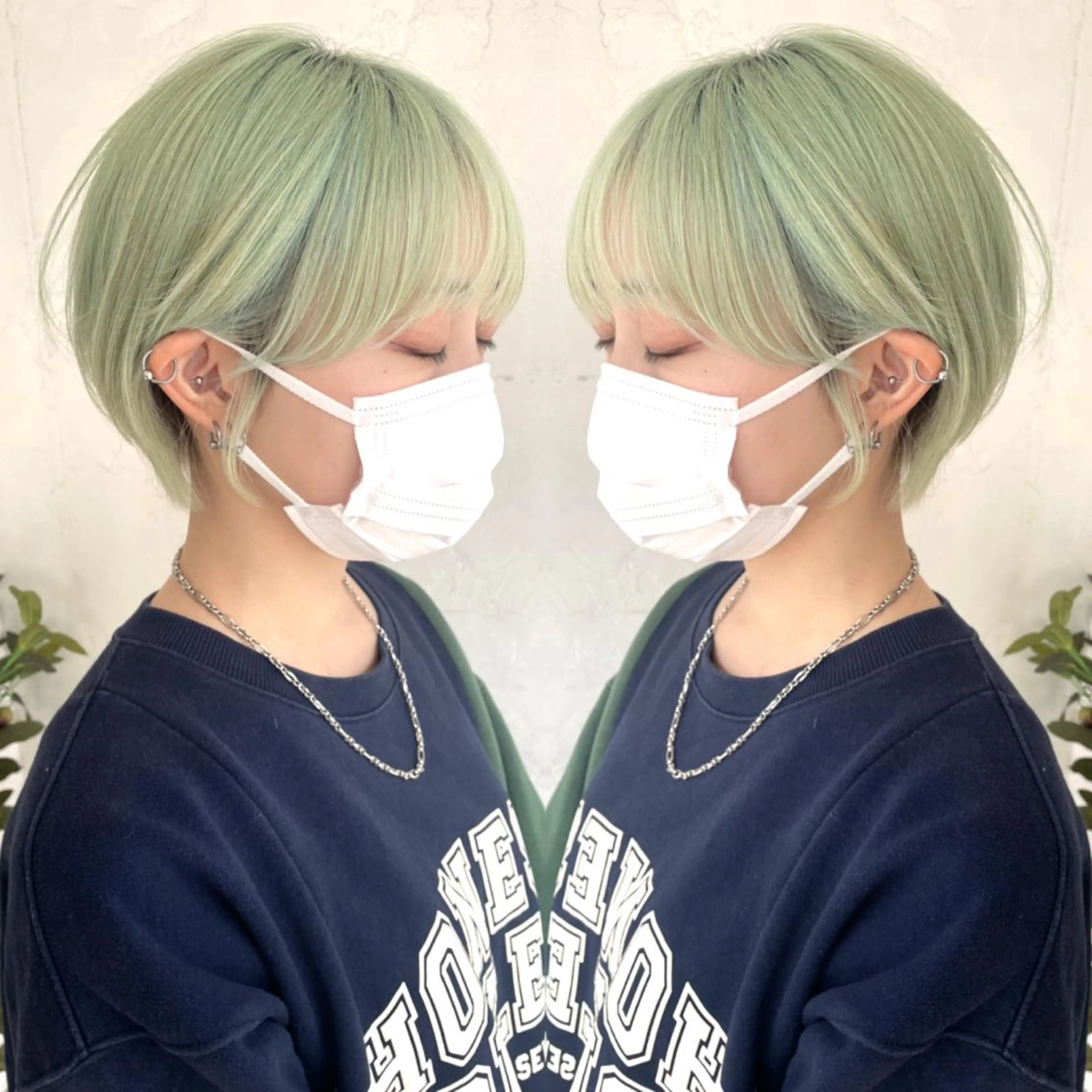 ショート カラー ショートボブ ハンサムショート 丸みショート デザインカラー ハイライトカラー ヘアカラー トリートメント 京都大人女性ショート 徒歩1分/秋山のヘアスタイル