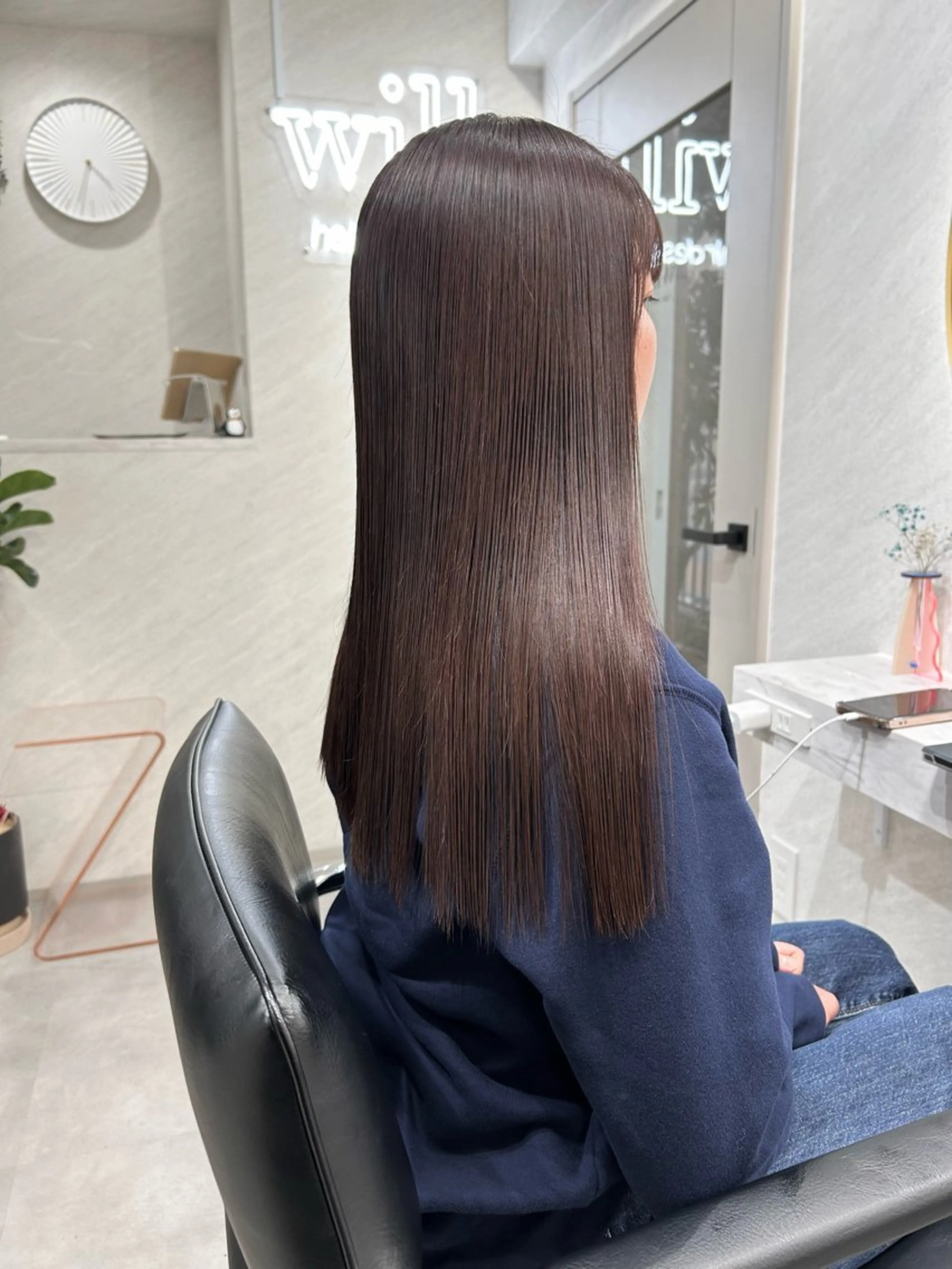 ロング カラー カット ヘアカラー 縮毛矯正 トリートメント 髪質改善will hairdesignのヘアスタイル