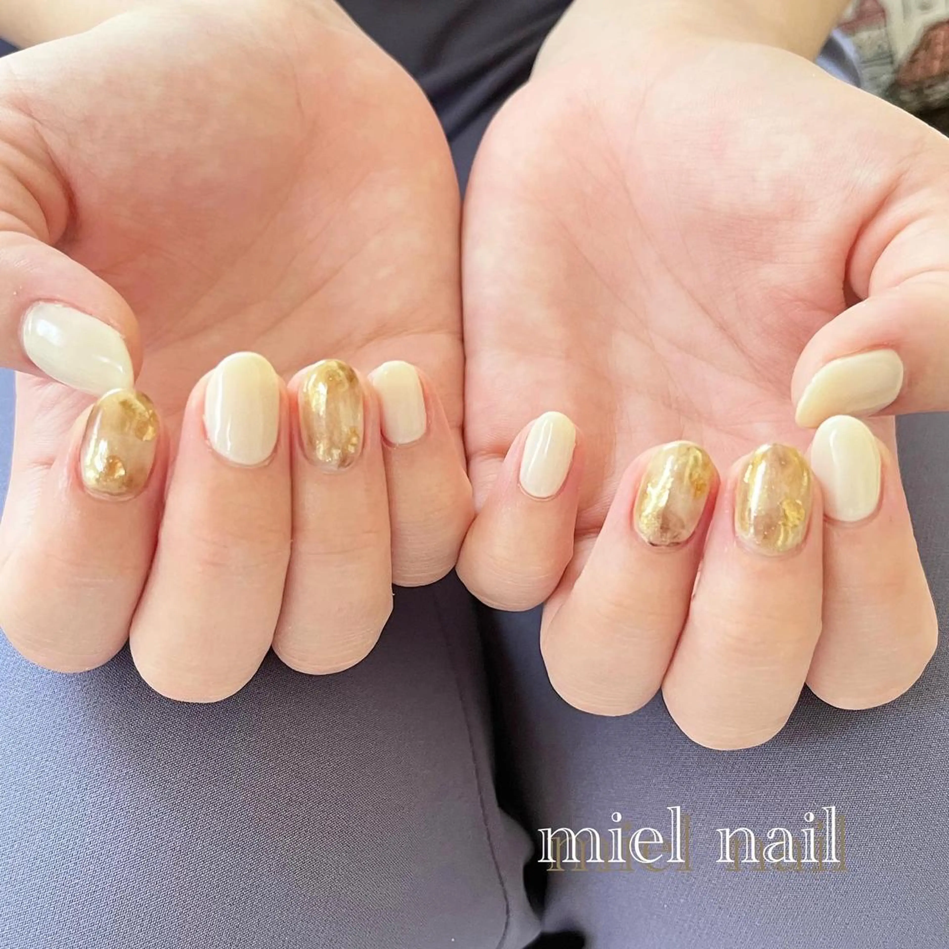ネイル 大理石ネイル(マーブル) ニュアンスネイル シンプルネイル 夏ネイル ハンドネイル miel nailのネイルデザイン