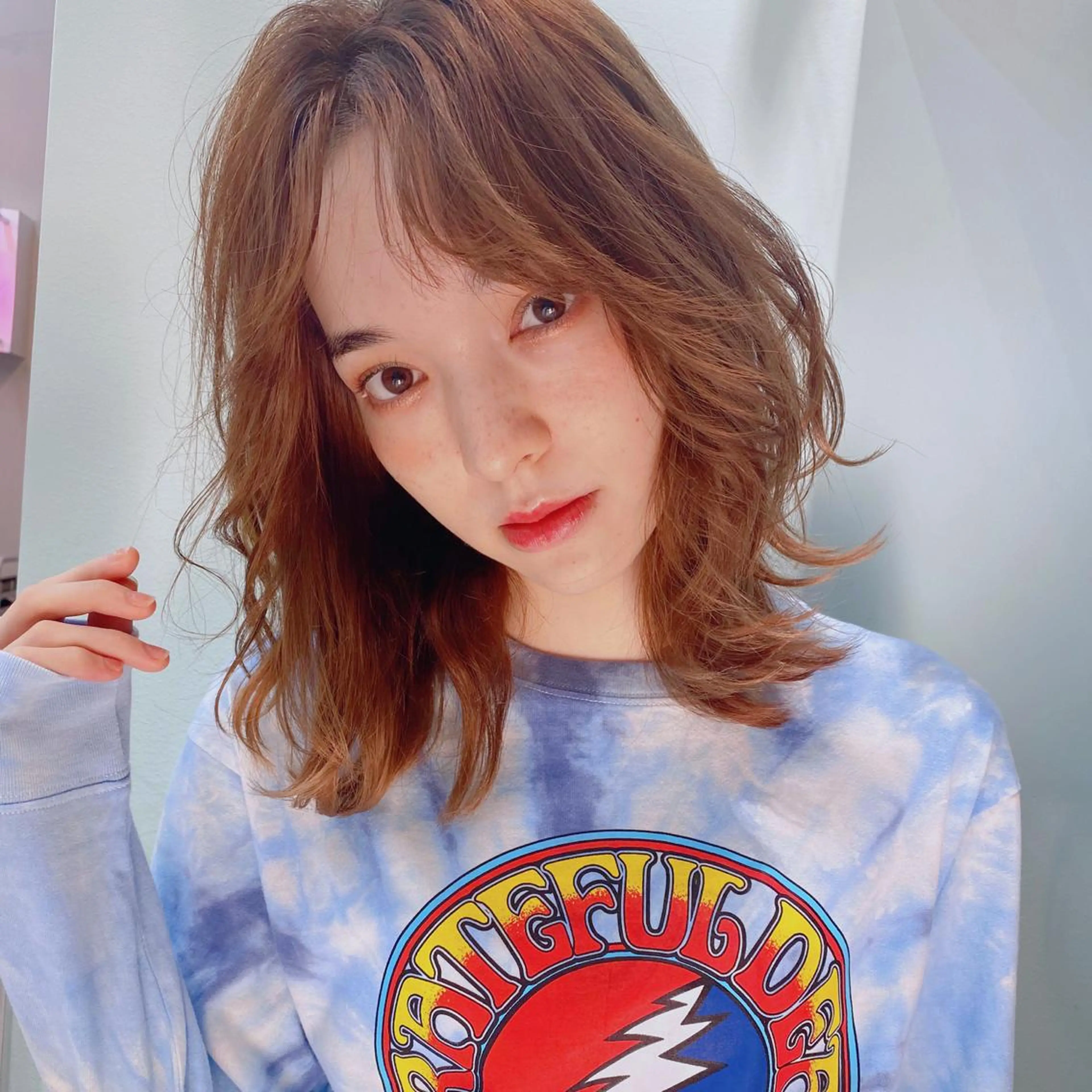 ミディアム カラー カット ヘアカラー トリートメント 岡野 静華のヘアスタイル