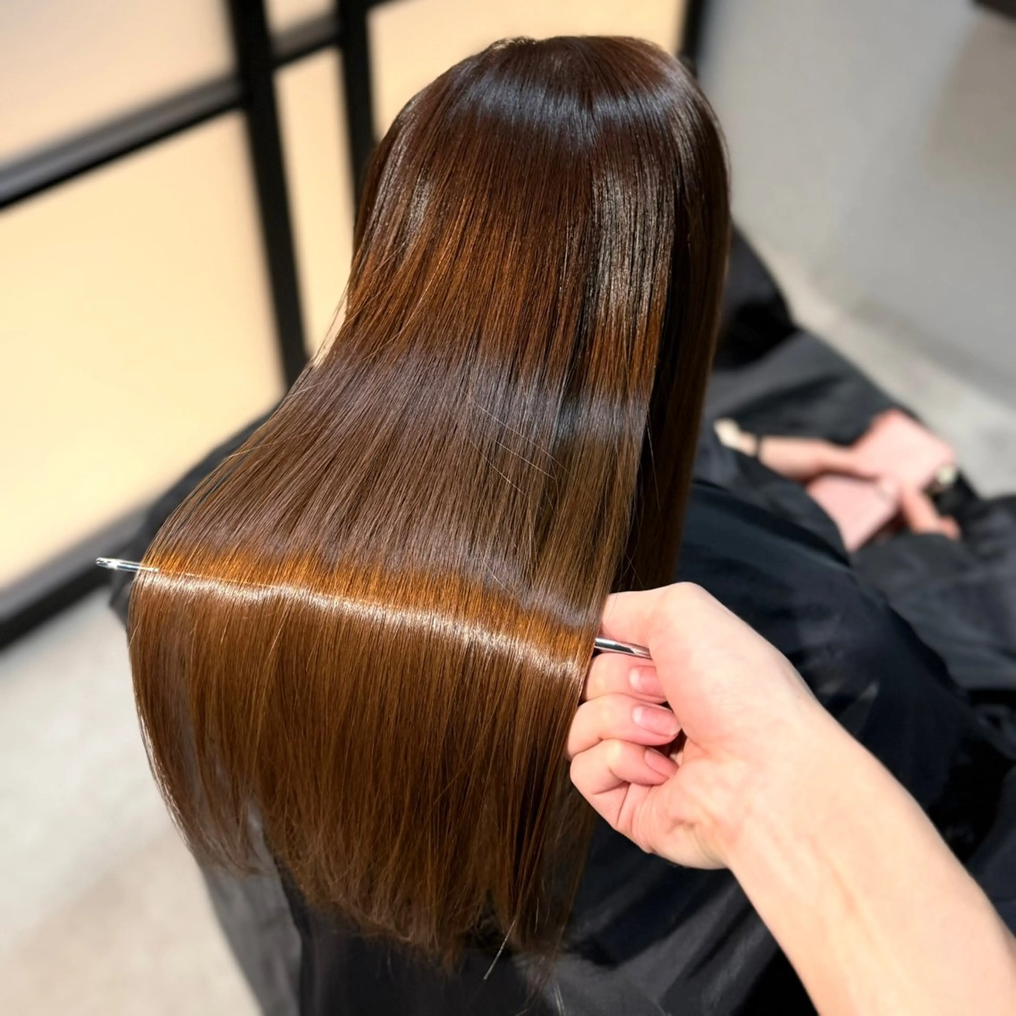 ロング カラー 黒髪 透明感カラー グレージュ オリーブカラー 髪質改善 ヘアカラー トリートメント 髪質改善Ⅰ透明感 艶カラーⅠたつやのヘアスタイル