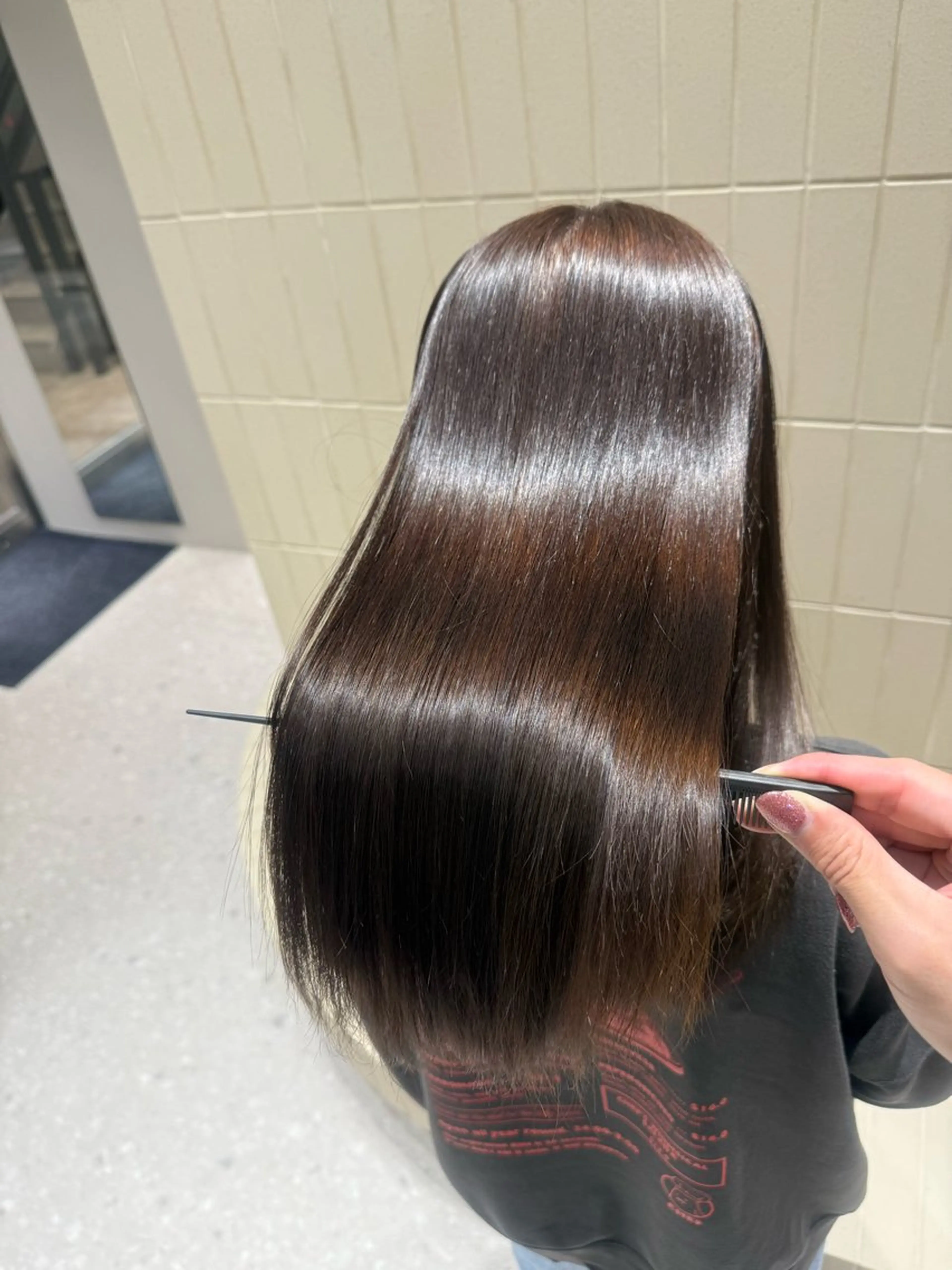 ロング パーマ ヘアアレンジ 髪質改善 縮毛矯正 ストレートパーマ カット ヘアカラー 縮毛矯正 トリートメント 縮毛矯正/髪質改善/ ブリーチ毛/木元渓太のヘアスタイル