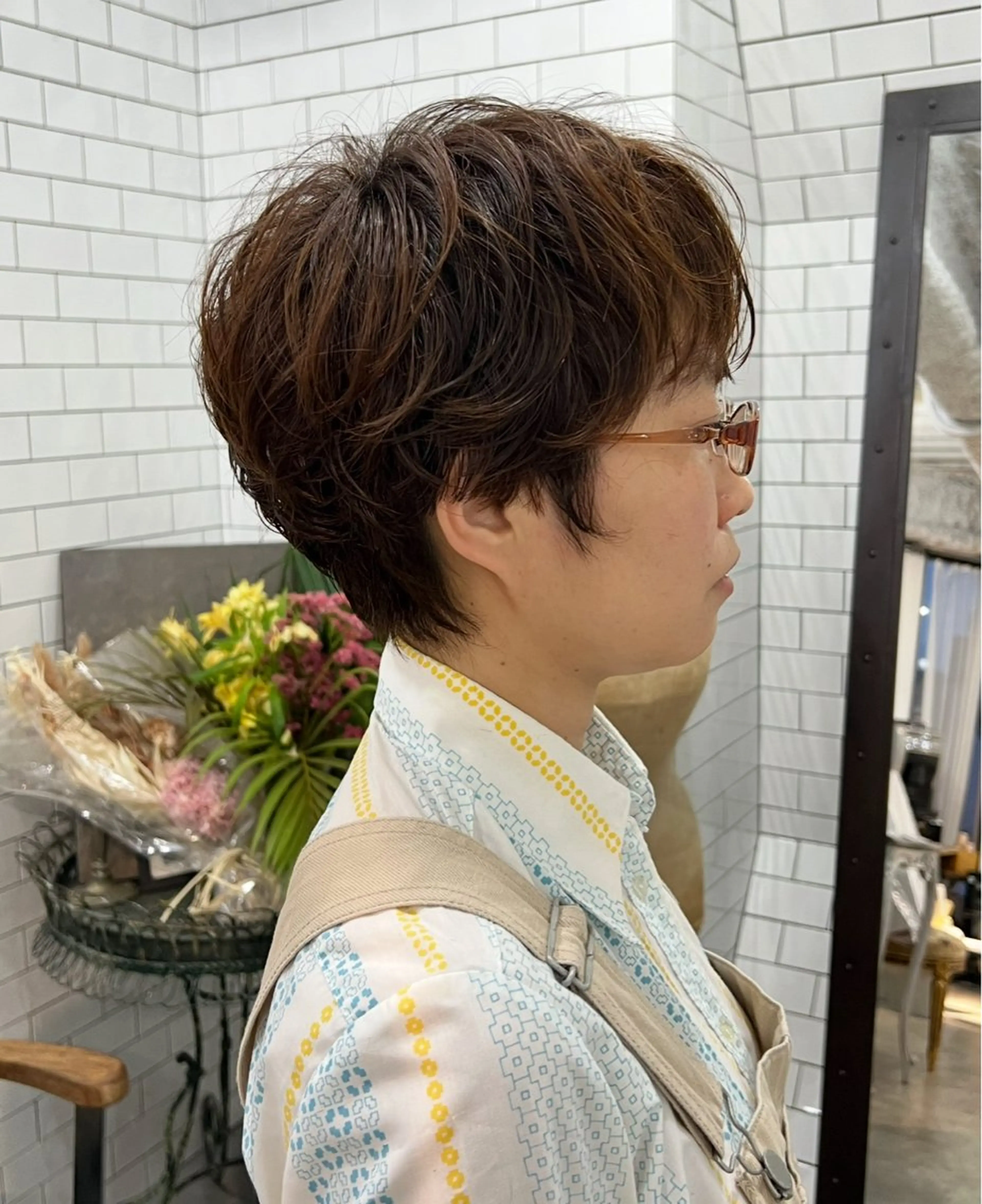 ショート カット パーマ 紙屋町ショート /ボブ　パーマ河内蓮のヘアスタイル