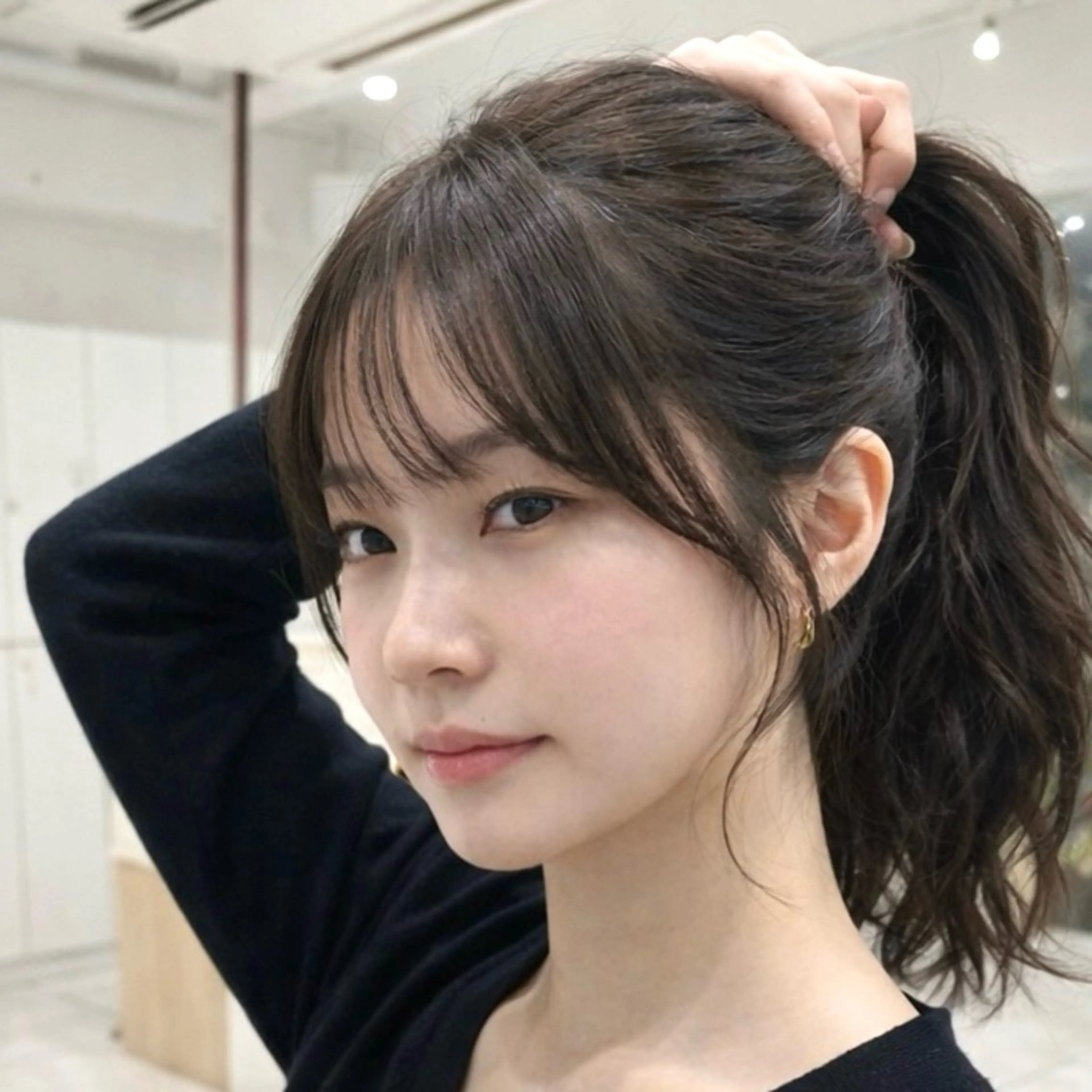 セミロング カラー 短めショートカット カットモデルのヘアスタイル