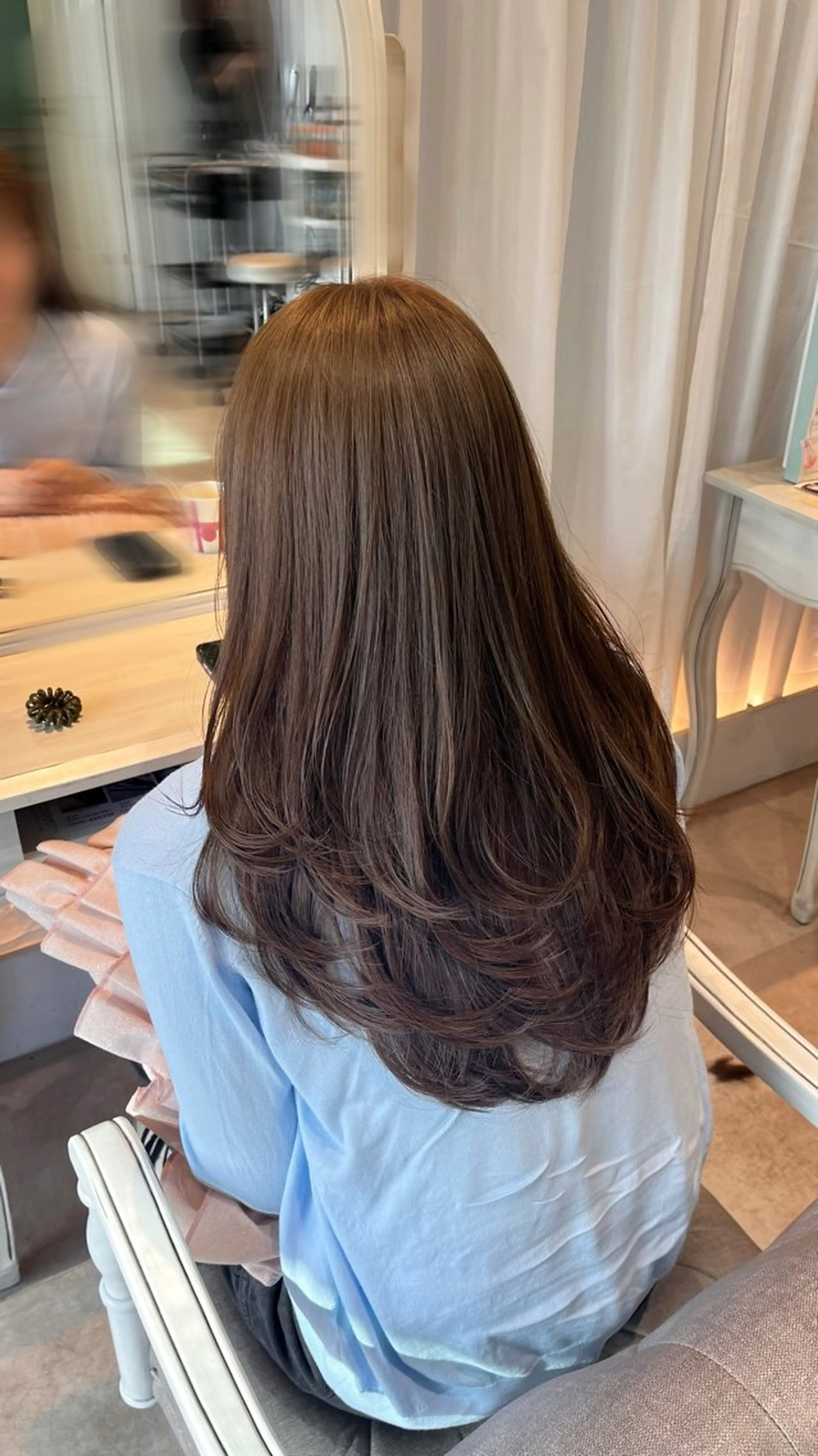 ロング カラー ブラウンカラー 透明感カラー レイヤーカット ヘアカラー CreBiA🫧名駅 馬場のヘアスタイル