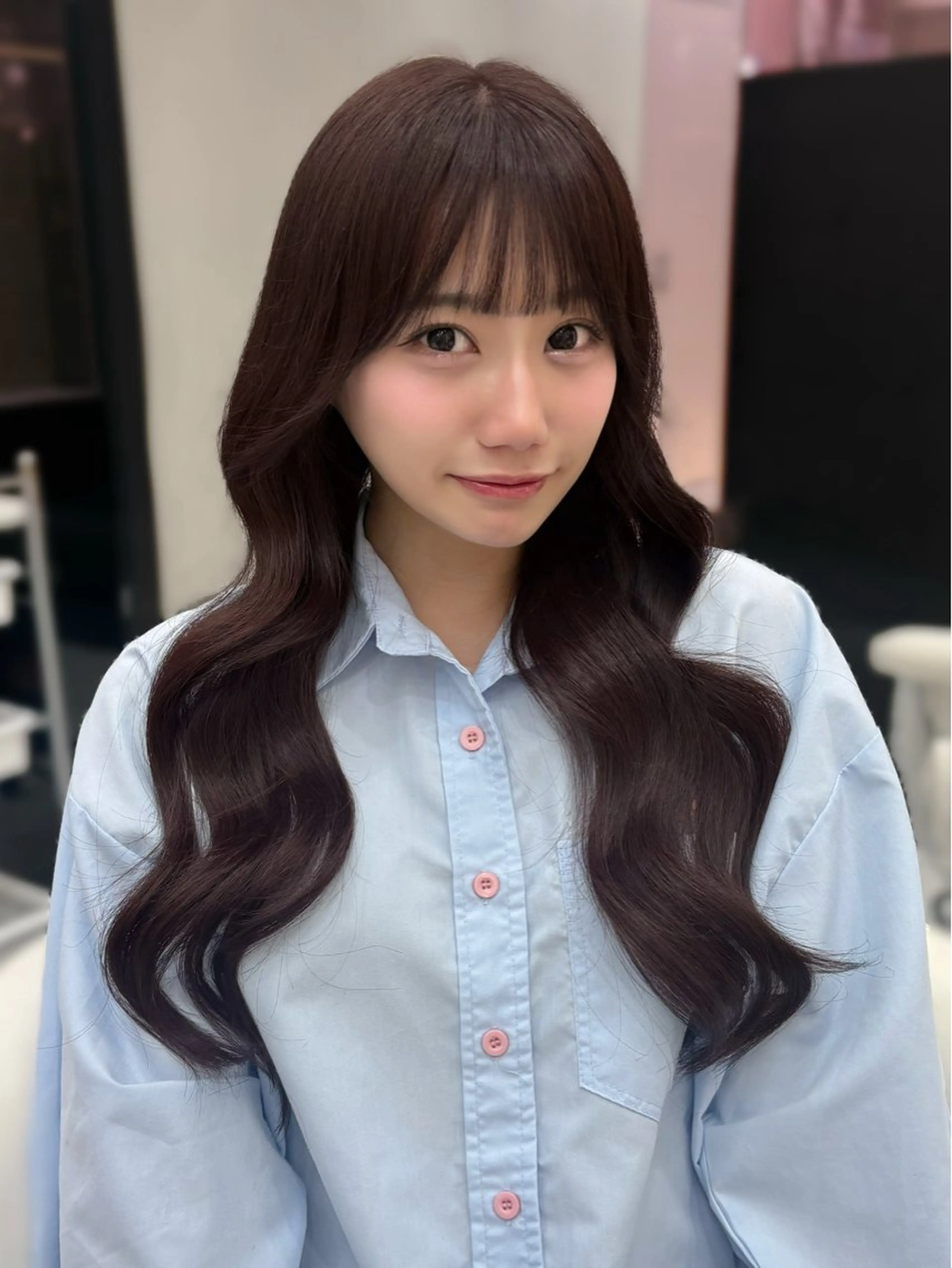 ロング カラー カット ヘアカラー トリートメント 新宿/韓国ヘア 中明度カラー/かやのヘアスタイル