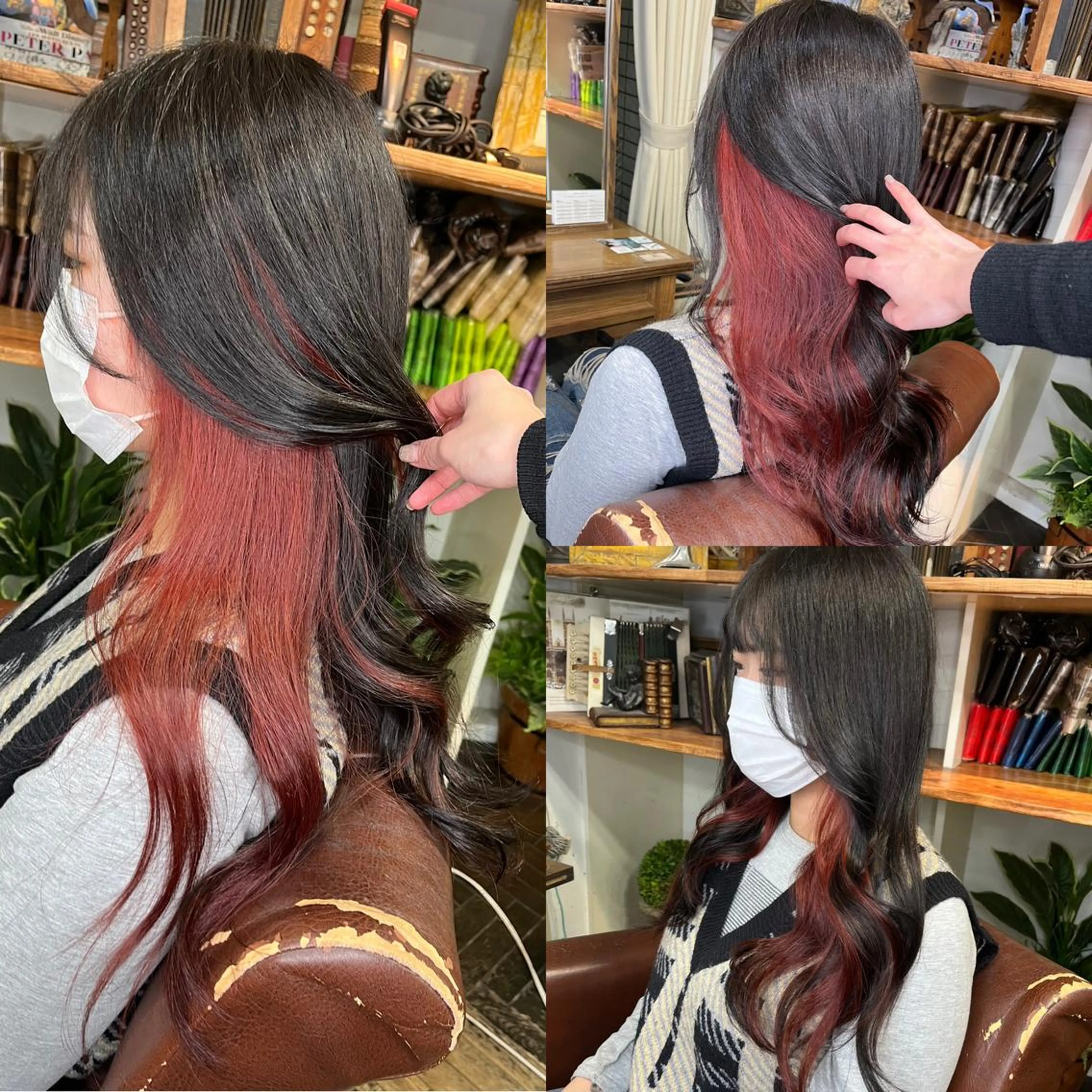 ロング カラー カット ヘアカラー トリートメント モモカ/ハイトーン /バレイヤージュのヘアスタイル