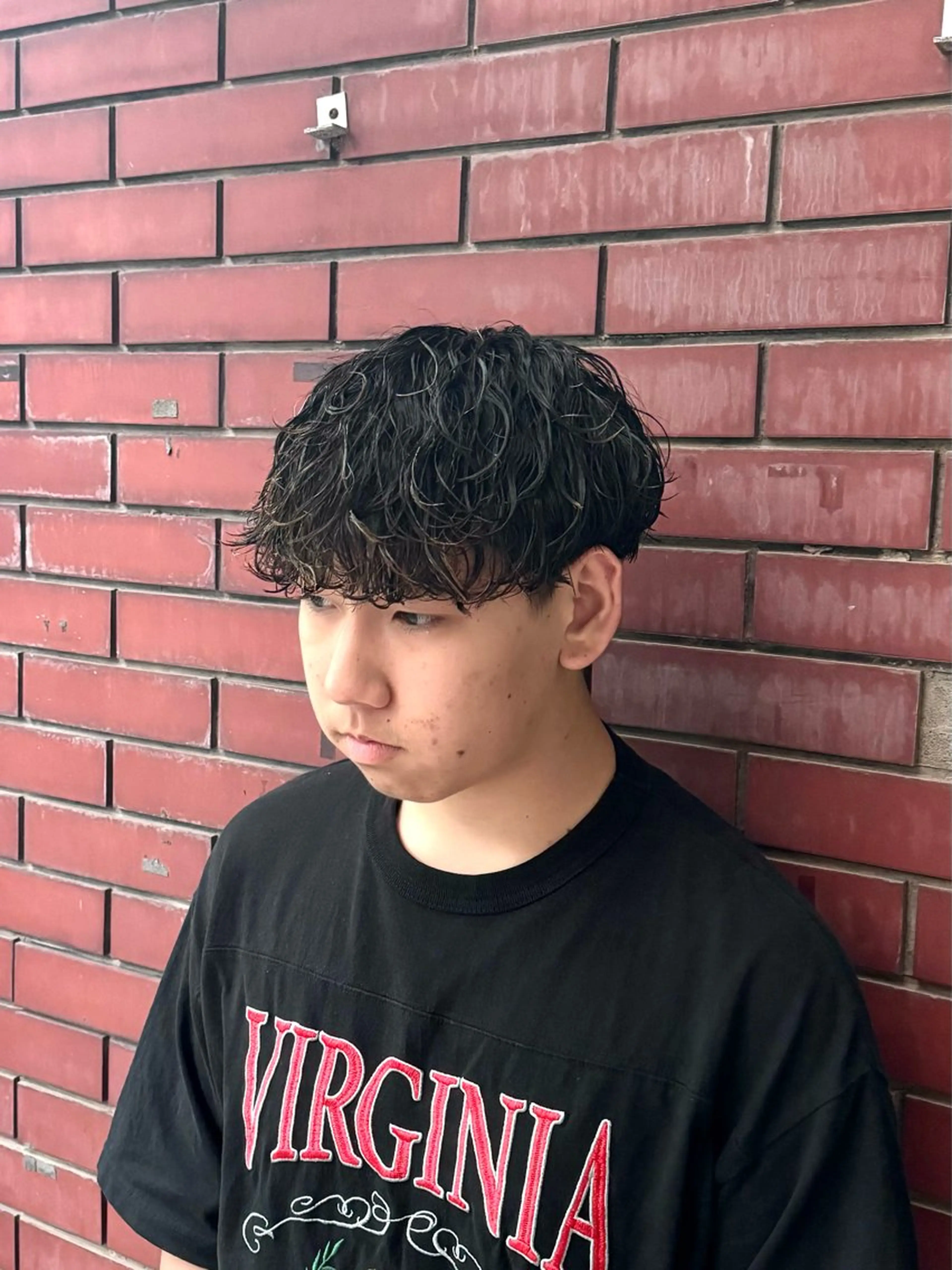 ショート パーマ メンズ マッシュ メンズパーマ 波巻きパーマ 柏メンズカットパーマ NO.1タイチのヘアスタイル