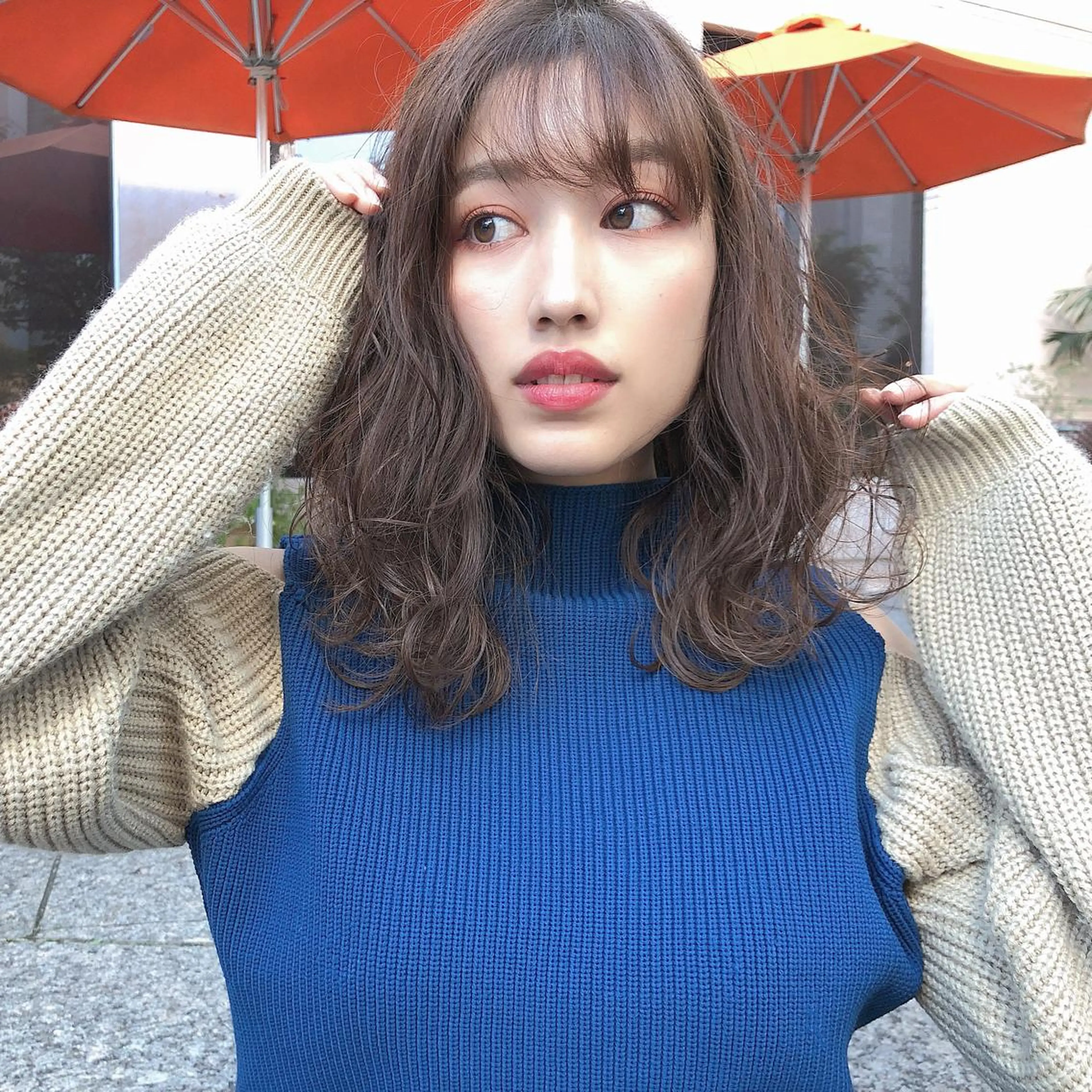 セミロング カラー カット 加古 皐月のヘアスタイル