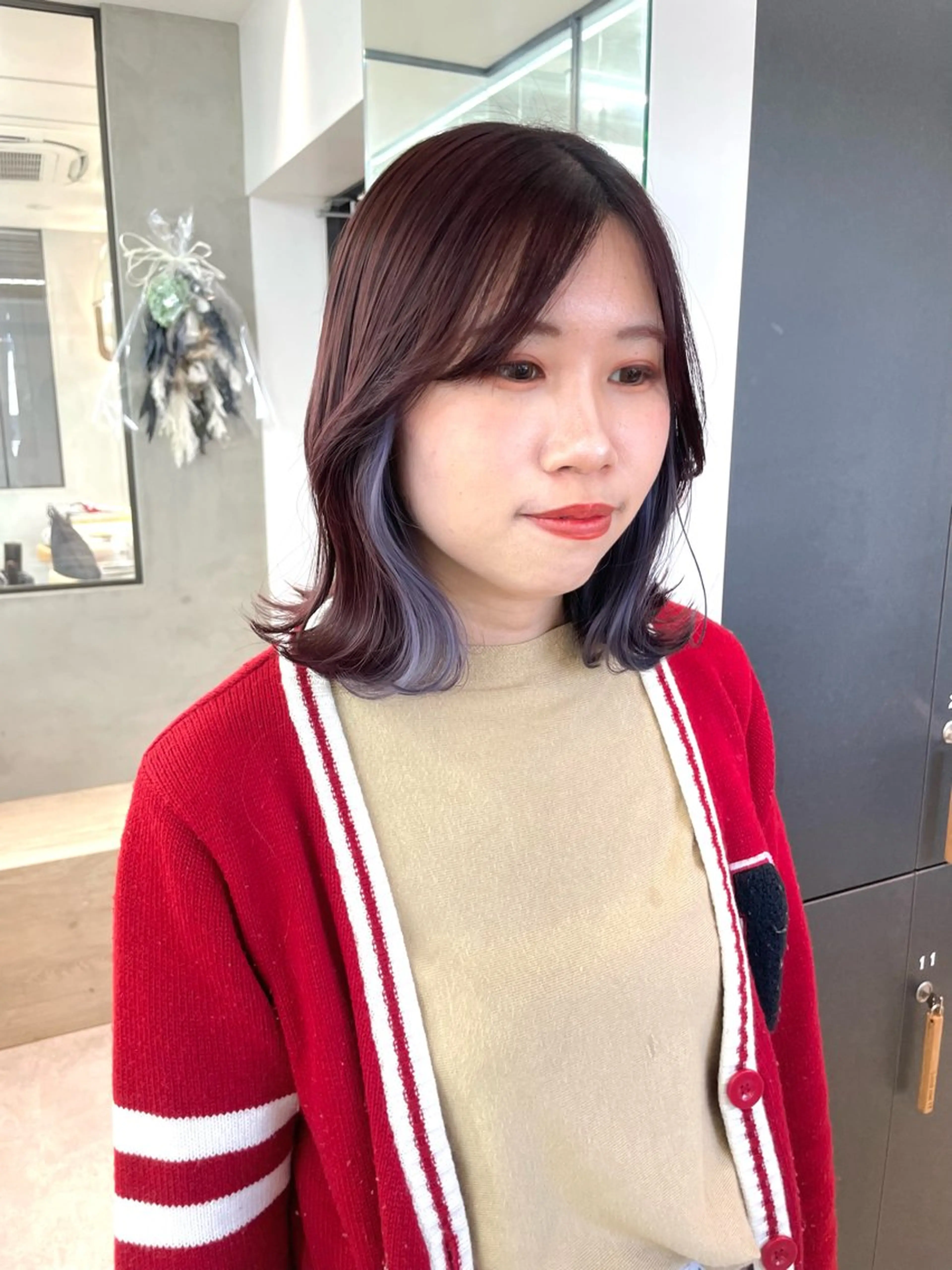 ミディアム カラー ♥️ブリーチ/ボブ/ レイヤー♥️maiのヘアスタイル