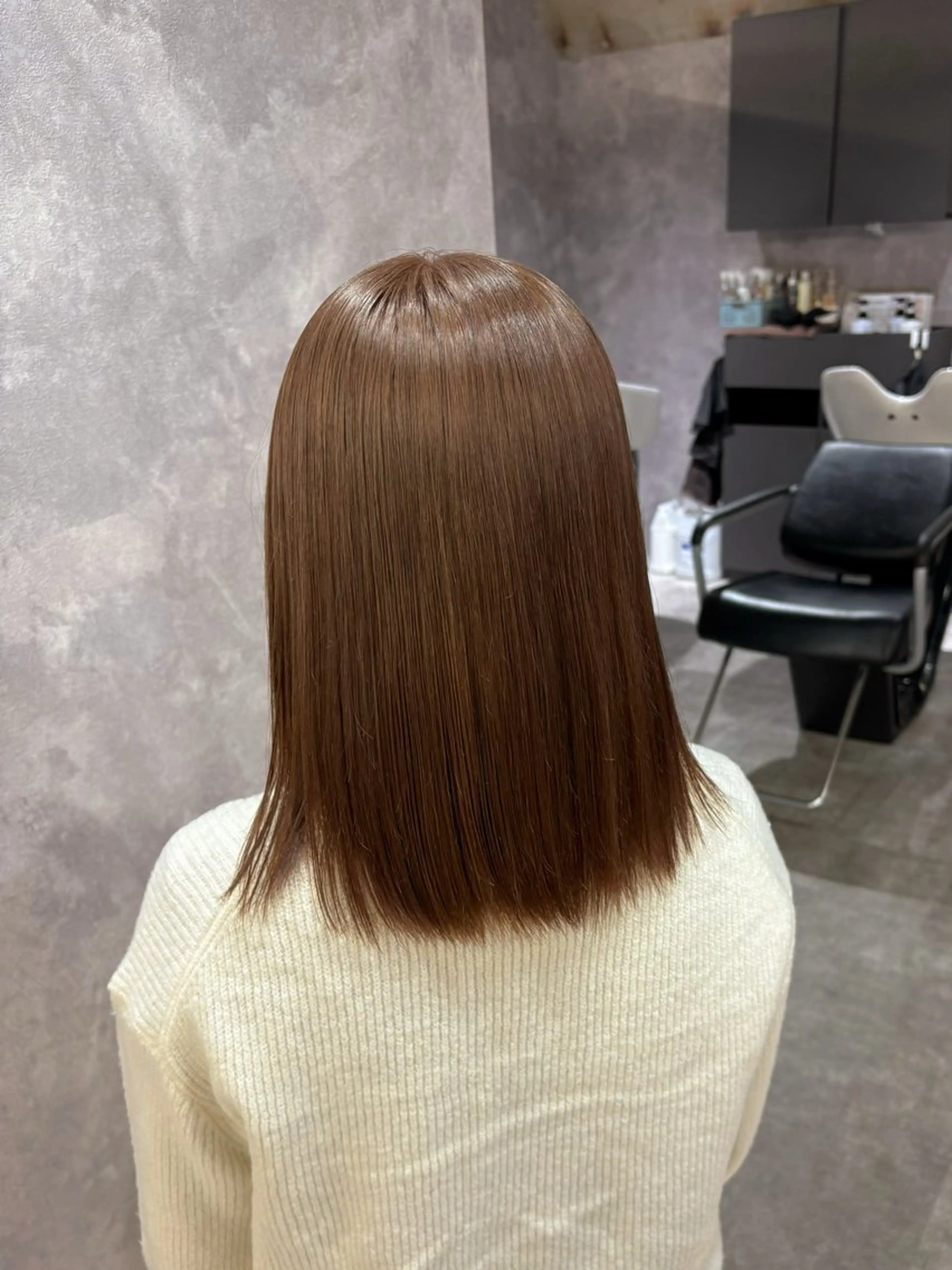 ミディアム カラー ミディアムパーマ ベージュカラー ブリーチ 縮毛矯正 ヘアカラー ミント/千葉 /モデル募集中のヘアスタイル