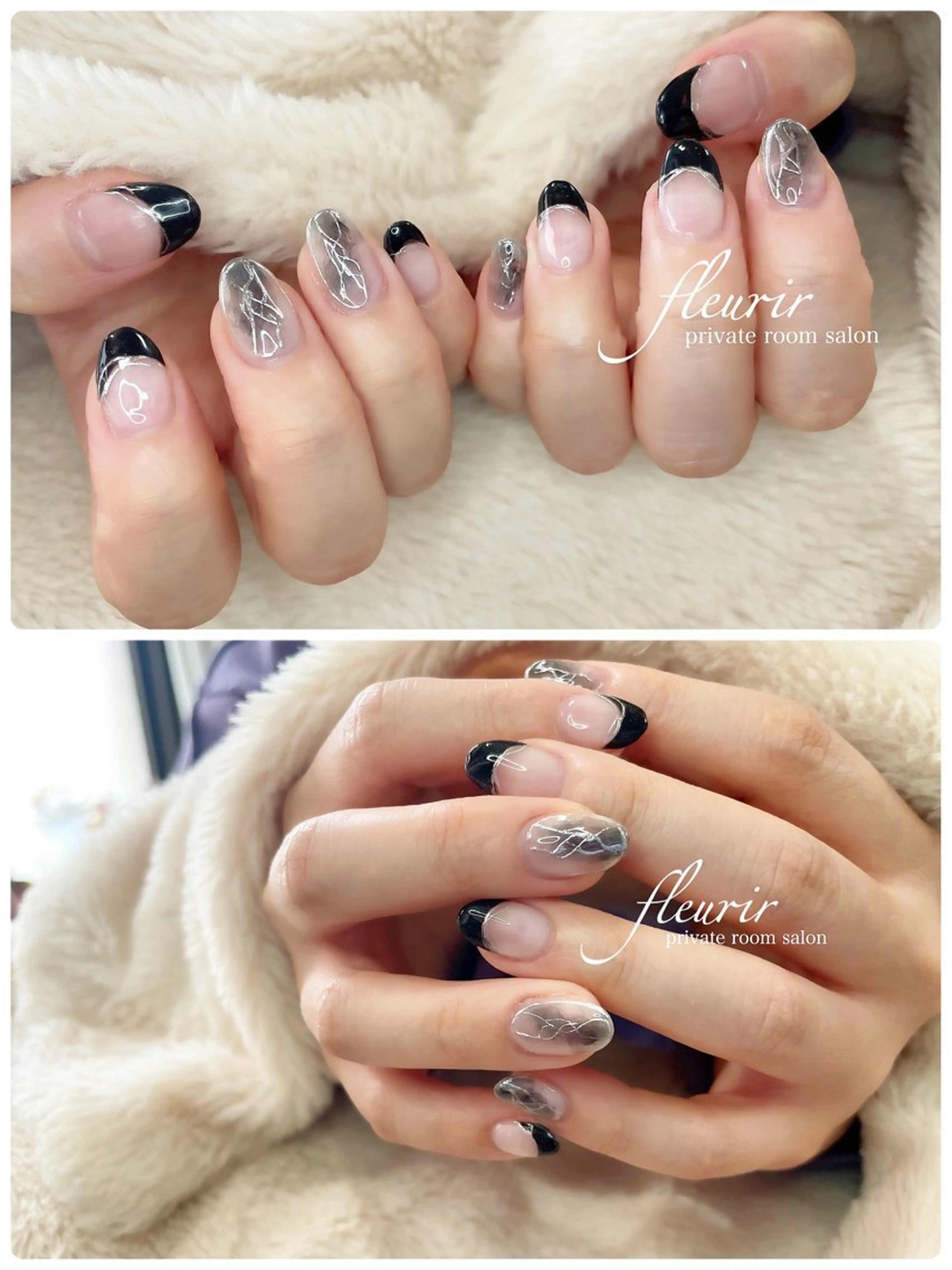 ネイル アートネイル ミラーネイル シルバー フルリール 【プライベートサロンのネイルデザイン