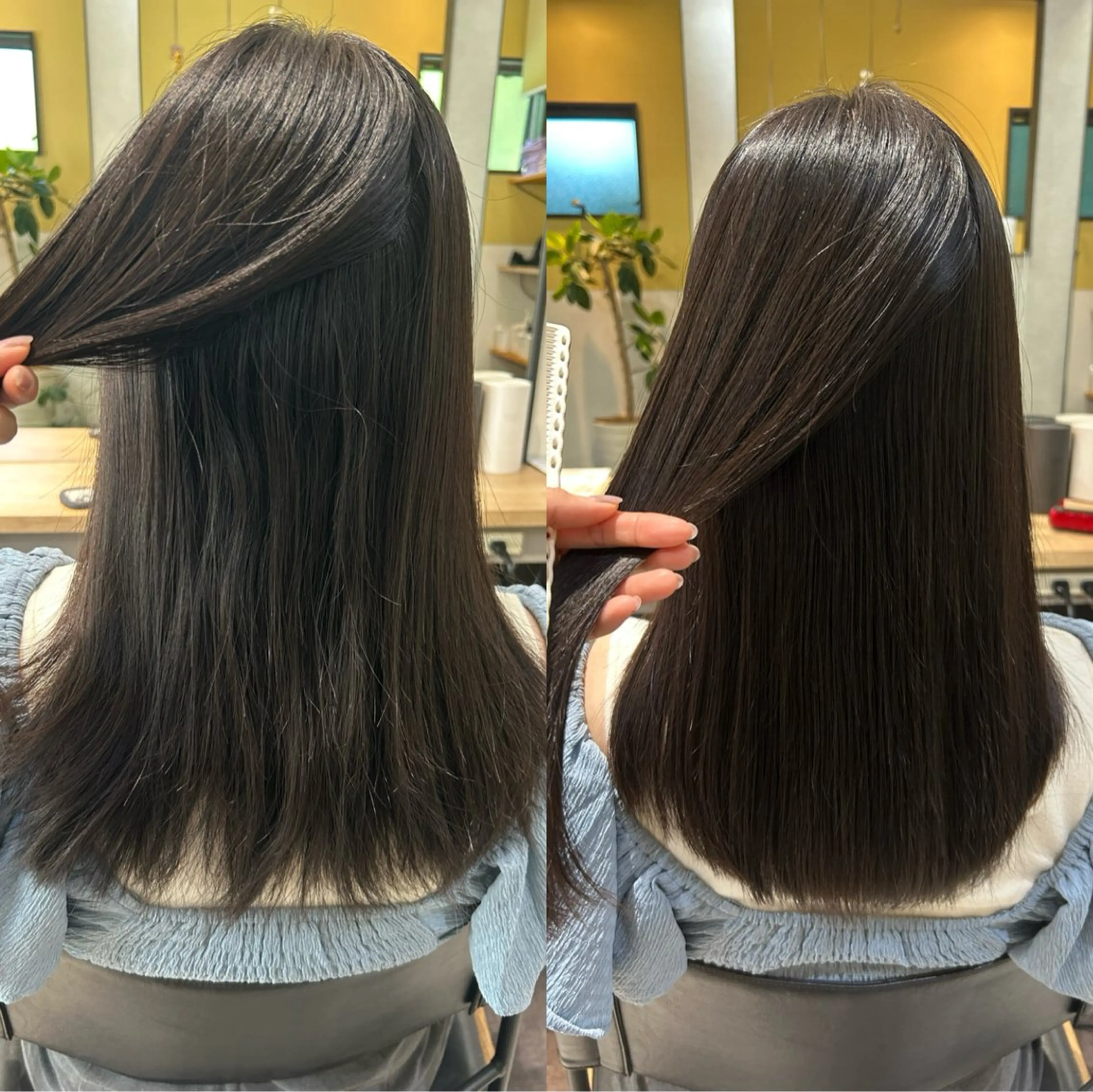 ロング パーマ ストレートパーマ カット 縮毛矯正 トリートメント hub hair レイヤー/透明感のヘアスタイル