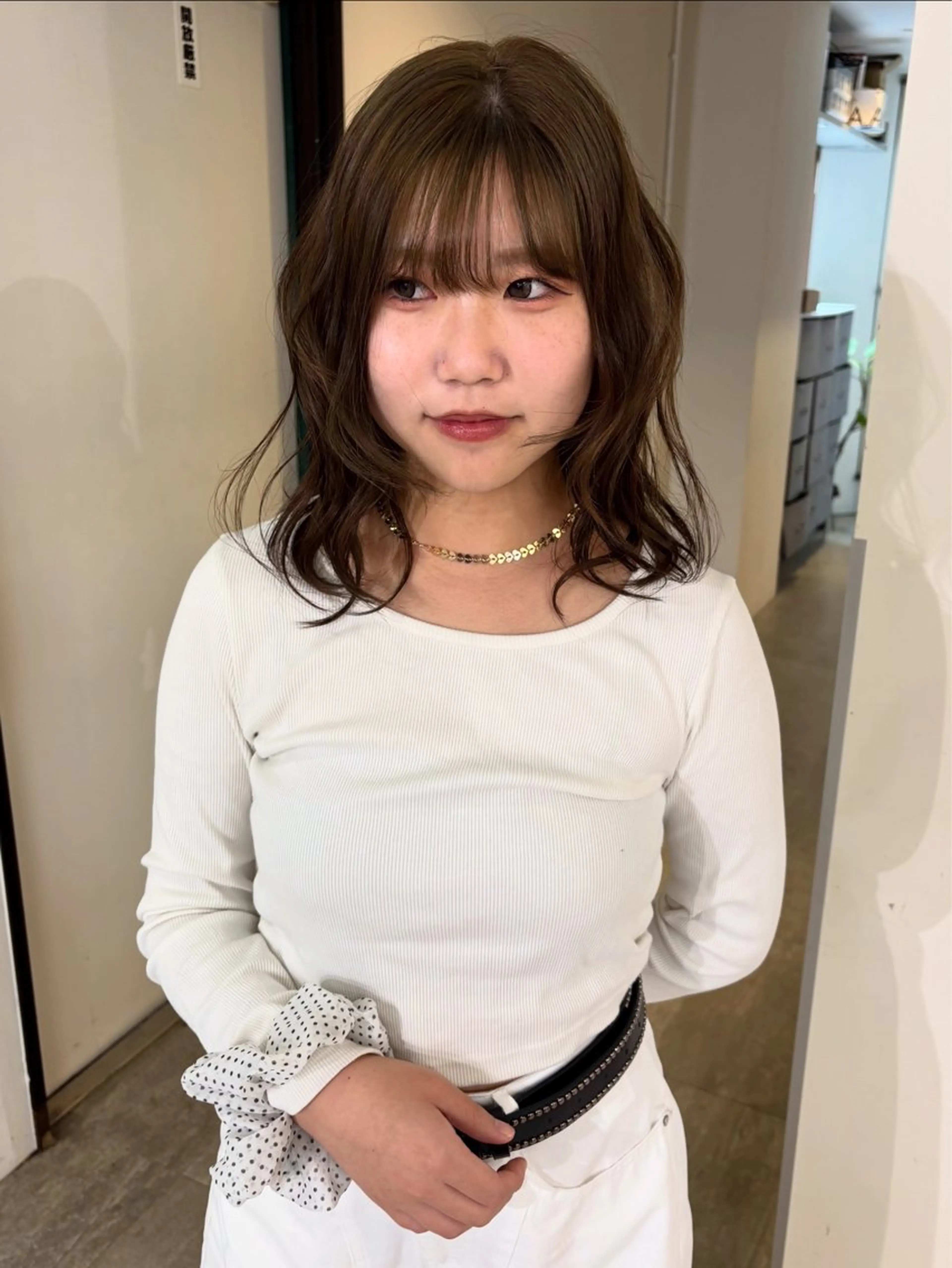 カラー ブリーチ 透明感カラー ブリーチなしカラー ヘアカラー rinka/暖色 ボブカットモデルのヘアスタイル