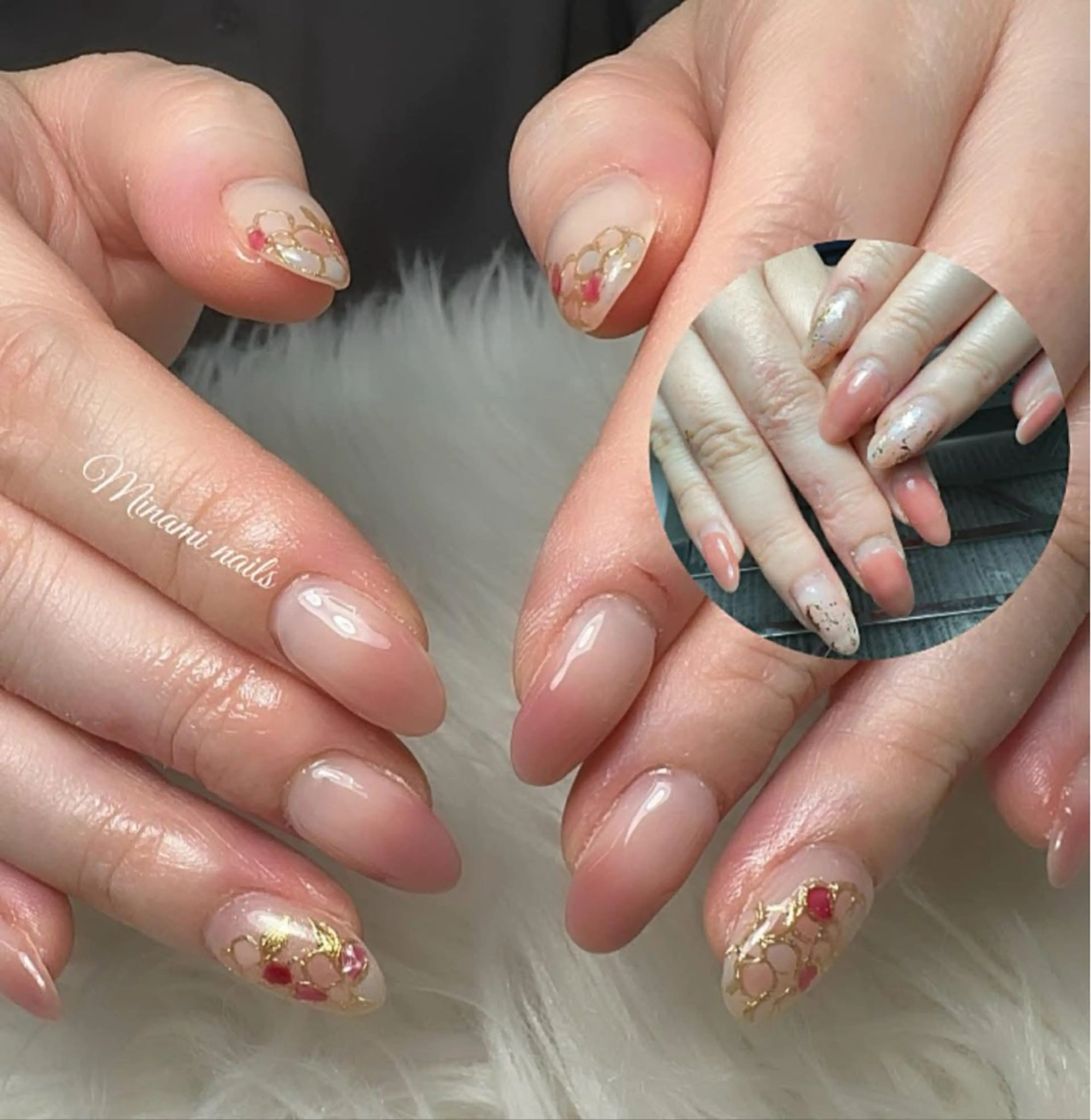 ネイル アートネイル オーロラネイル ガーリー キラキラネイル 韓国ネイル Minami Nailsのネイルデザイン