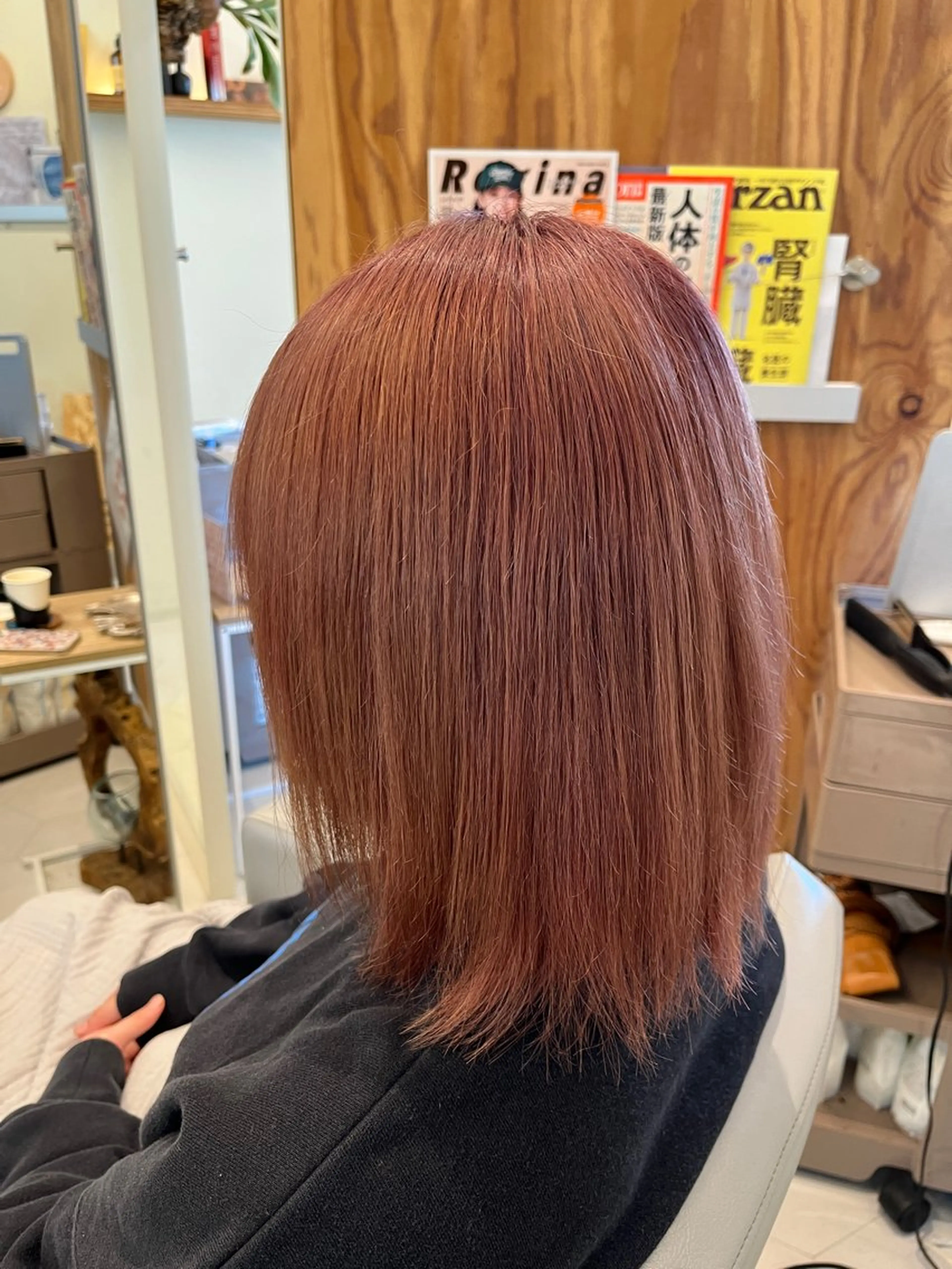 ミディアム カラー ブリーチ ピンクカラー トリートメント 髪質改善/縮毛矯正 艶髪🔥高杉のヘアスタイル