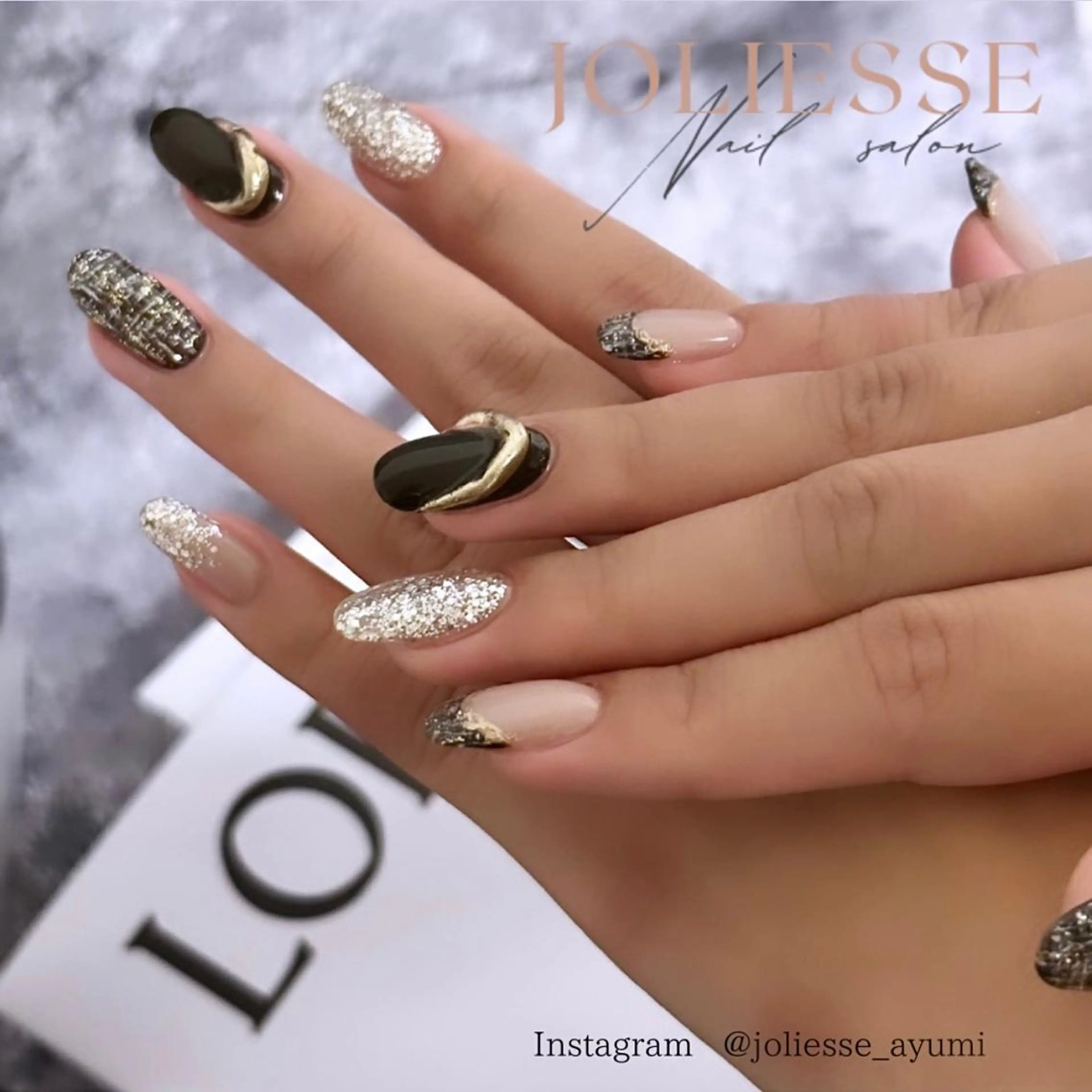 ネイル ブラウン 持ち込み ハンドネイル JOLIESSE Ayumiのネイルデザイン