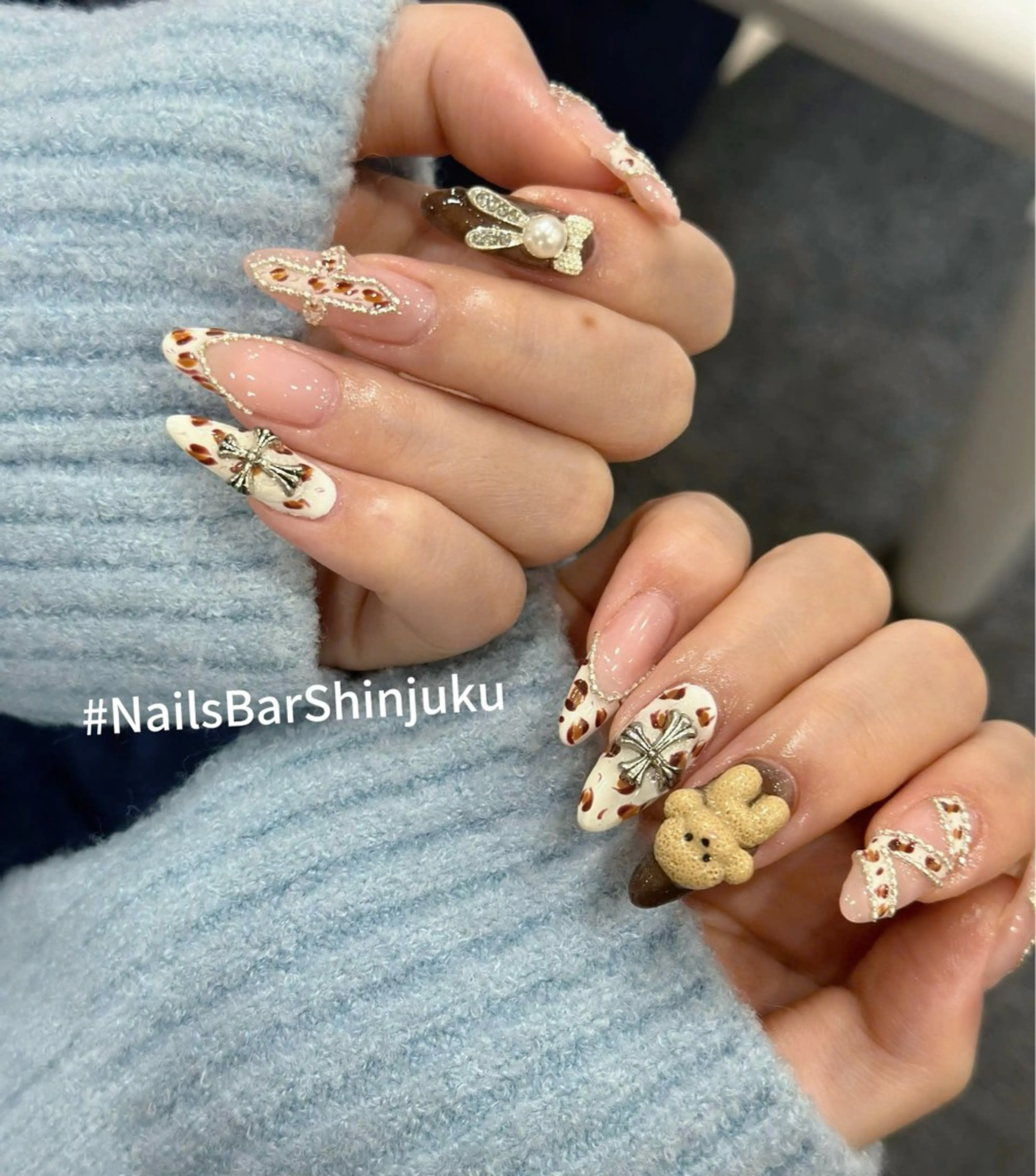 ネイル 長さ出し フレンチネイル ジェルネイル 韓国ネイル ロングネイル NAILS BAR SHINJUKUのネイルデザイン