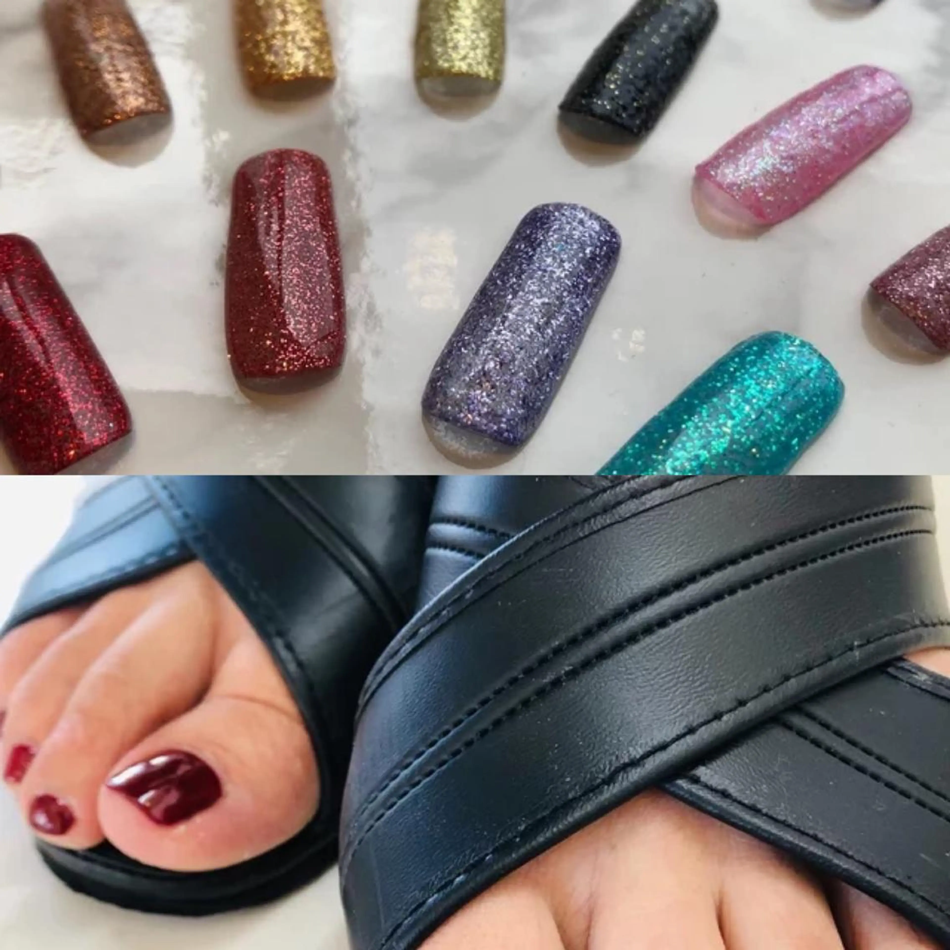 ネイル フットネイル ラメ(グリッター) ワンカラーネイル 【尾下】 ロイヤル•セラピストのネイルデザイン