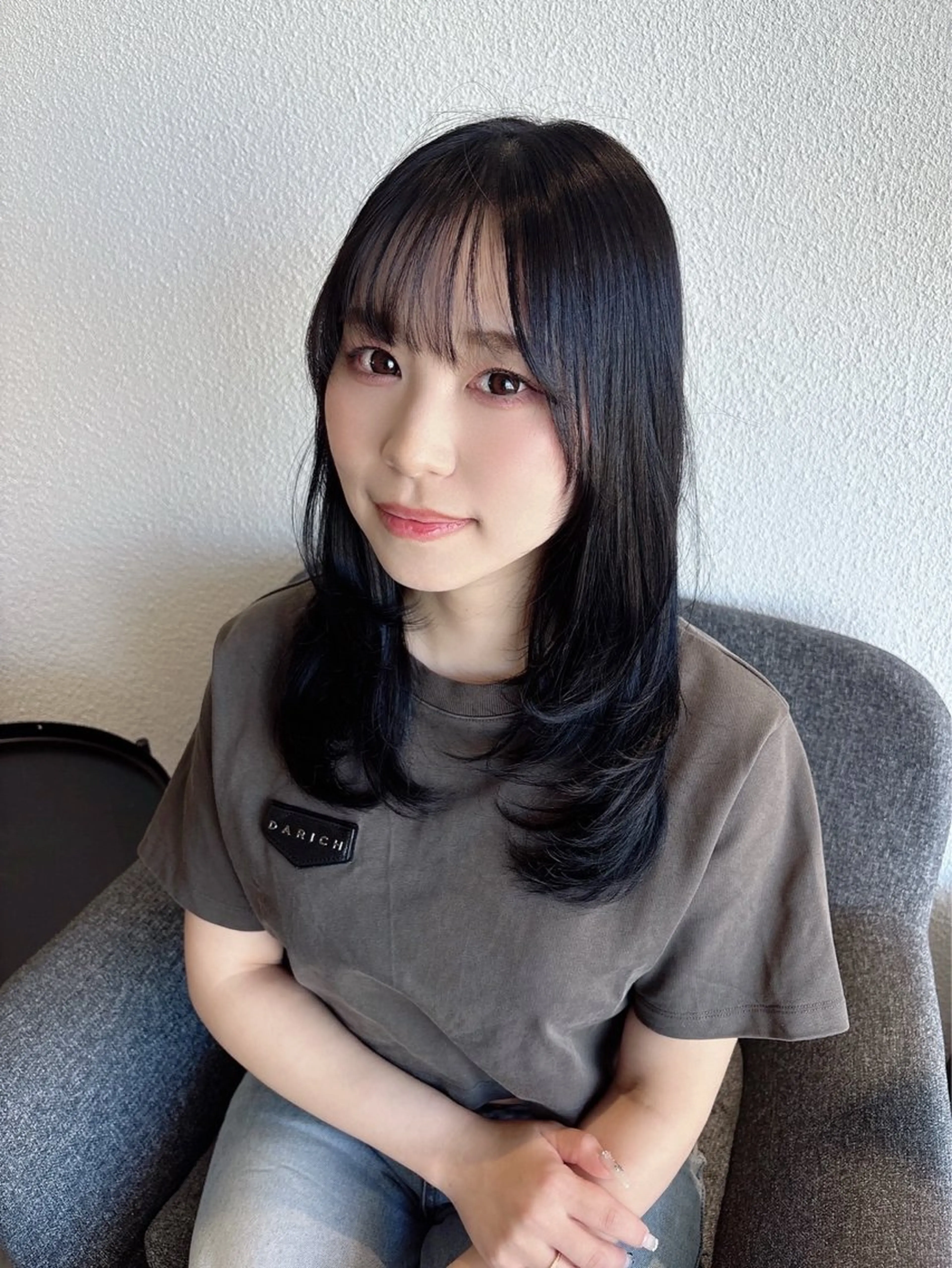 セミロング 顔まわりレイヤー 髪質改善 韓国風ヘア レイヤーカット Yusei/似合わせ /韓国風レイヤーのヘアスタイル