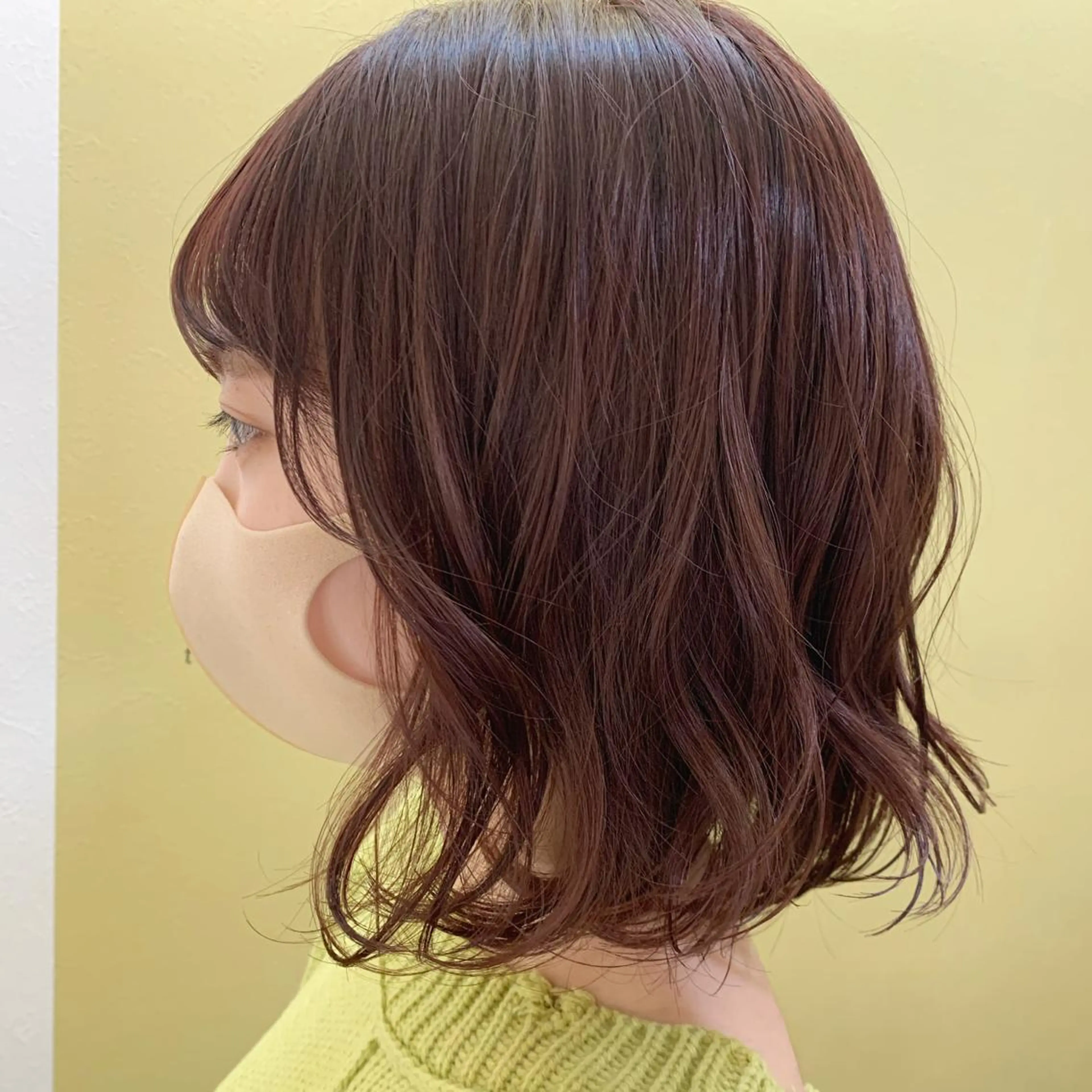 ミディアム カラー ピンクカラー hub hair レイヤー/透明感のヘアスタイル