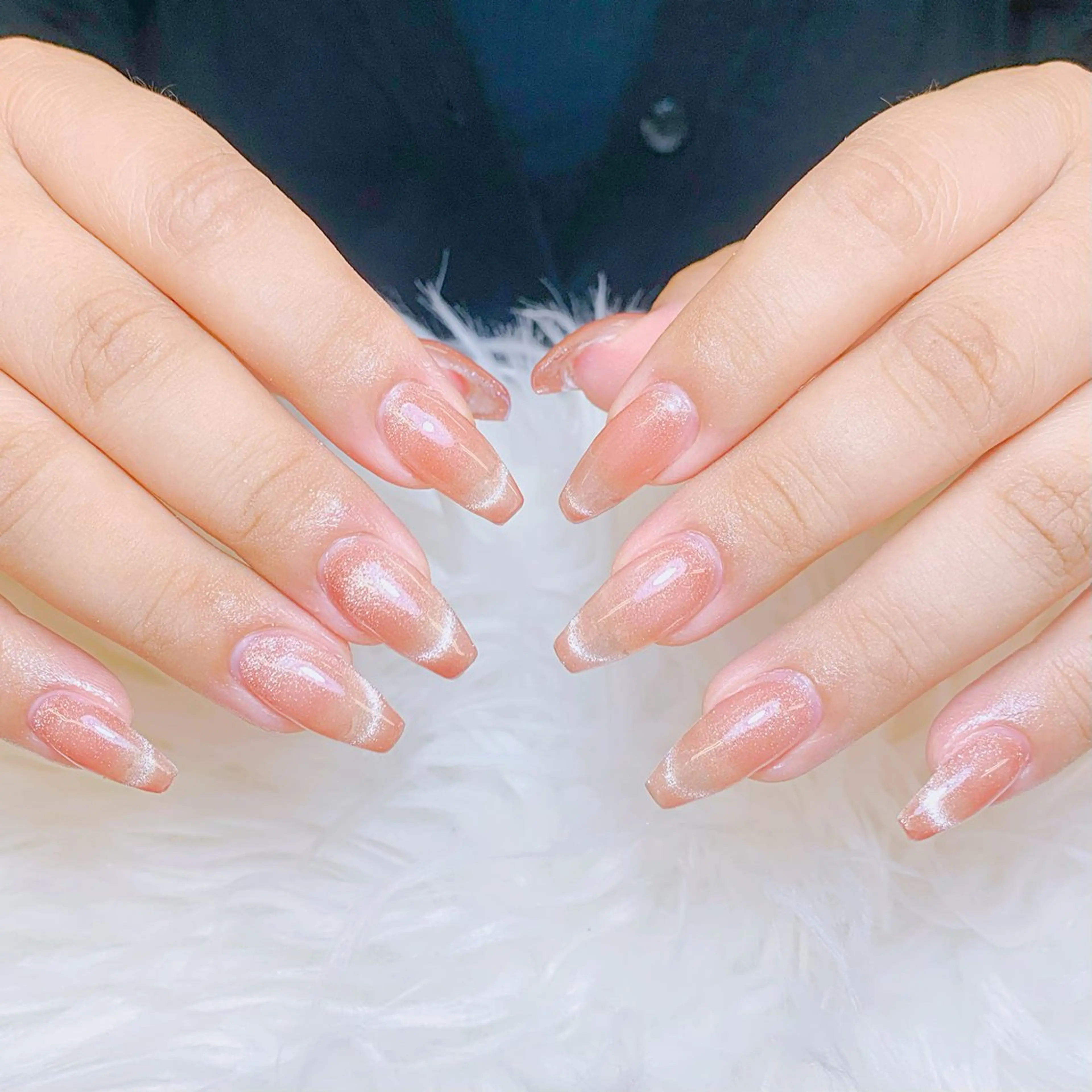ネイル チークネイル 長さ出し フラッシュネイル フレンチネイル グラデーション ハンドネイル AN NAIL SALONのネイルデザイン