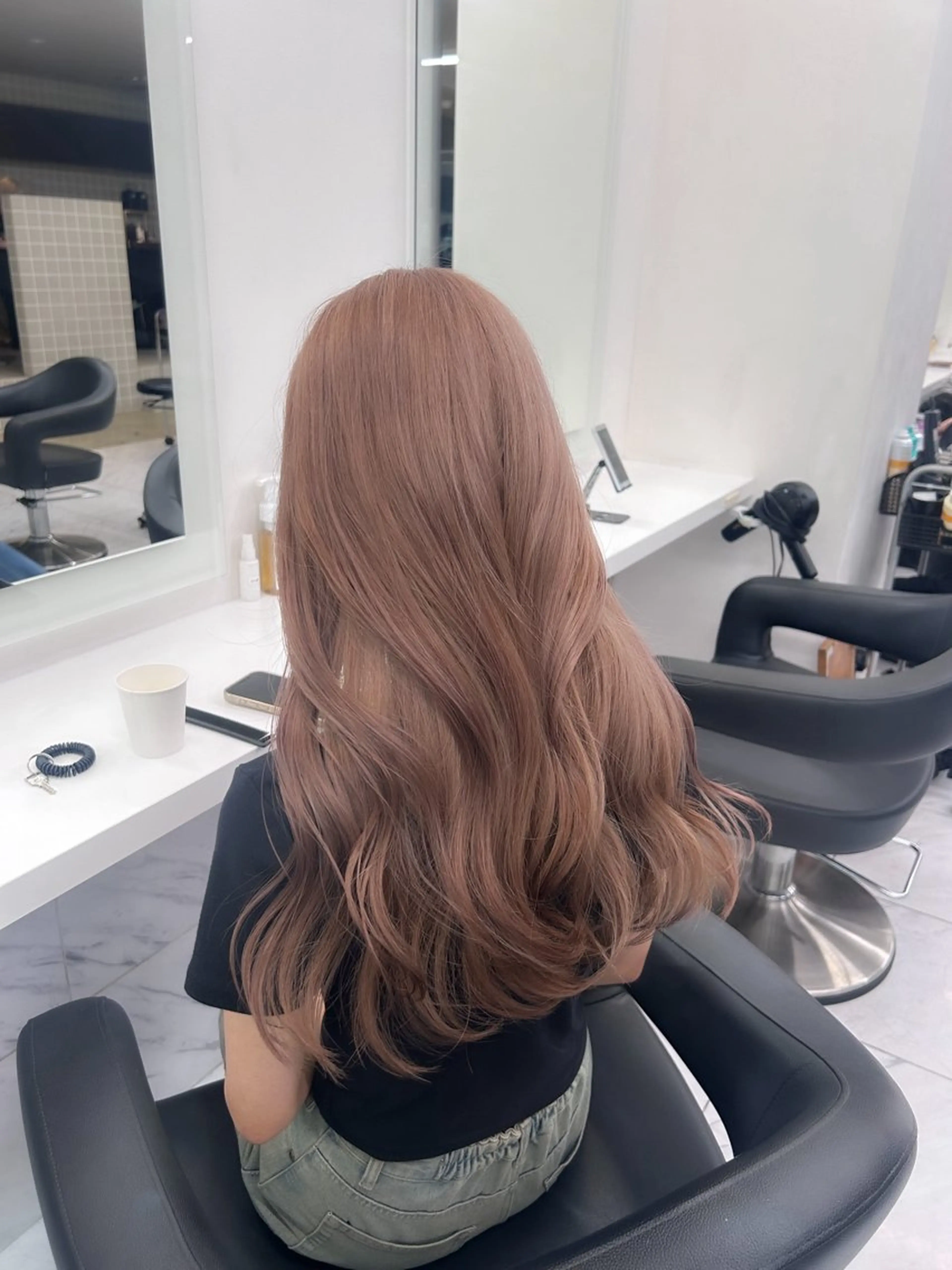 ロング カラー パーマ ヘアアレンジ メンズ キッズ ブリーチなしカラー/ ブラウン/レイヤーのヘアスタイル