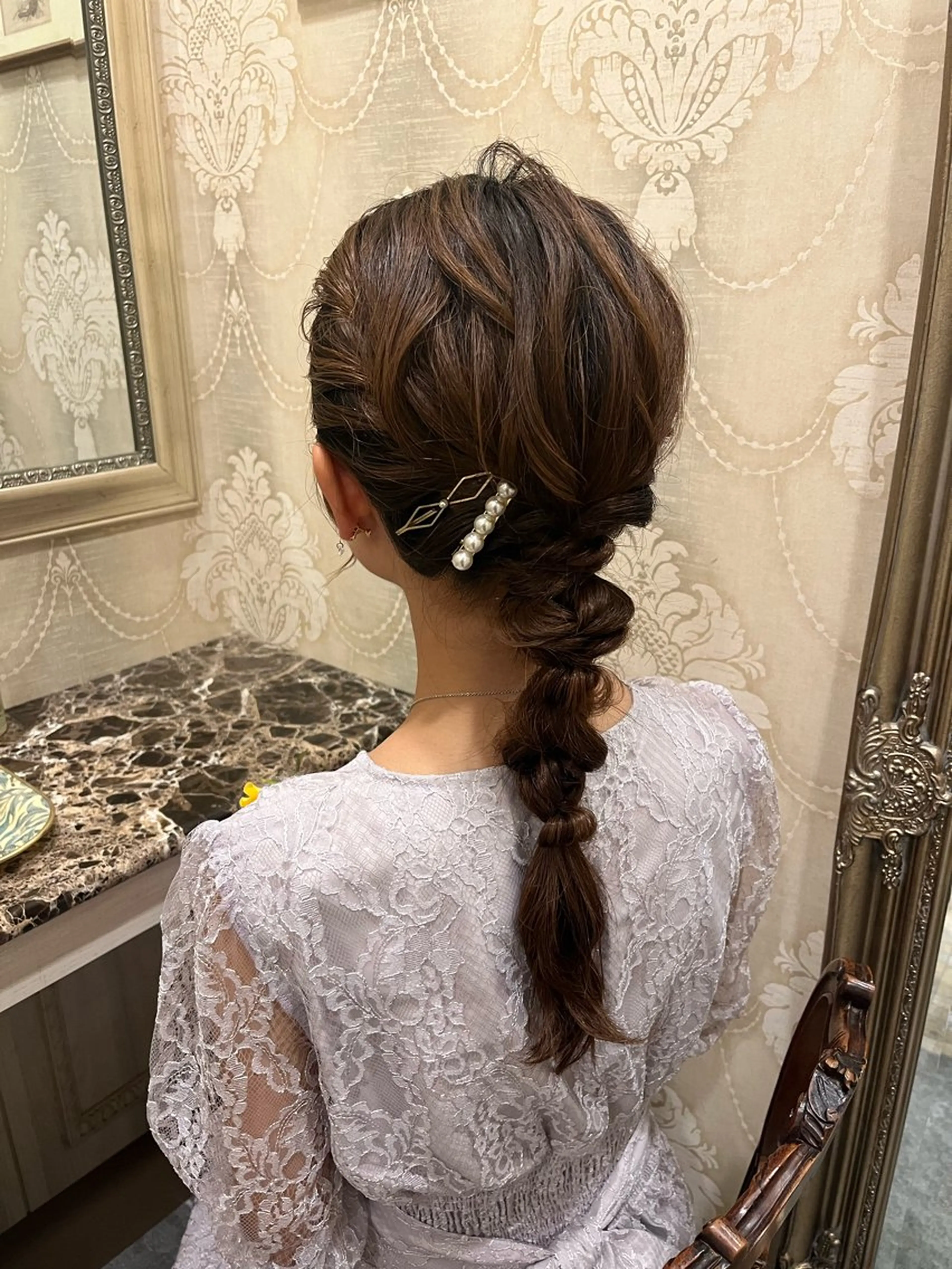 ロング カラー ヘアアレンジ ヘアセット hazuki🐈‍⬛ 透明感カラーのヘアスタイル