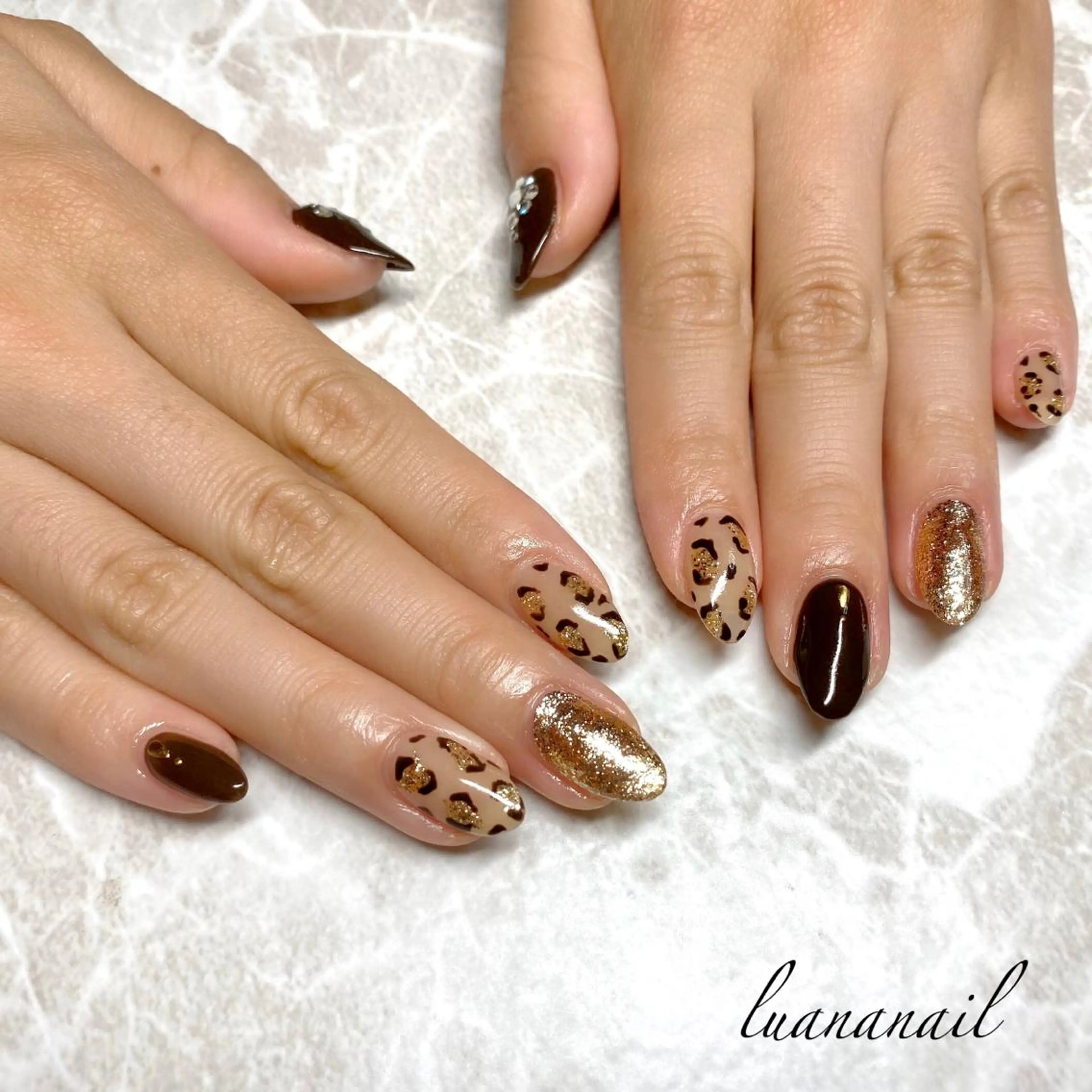 ネイル ボルドー ブラウン luana nailのネイルデザイン