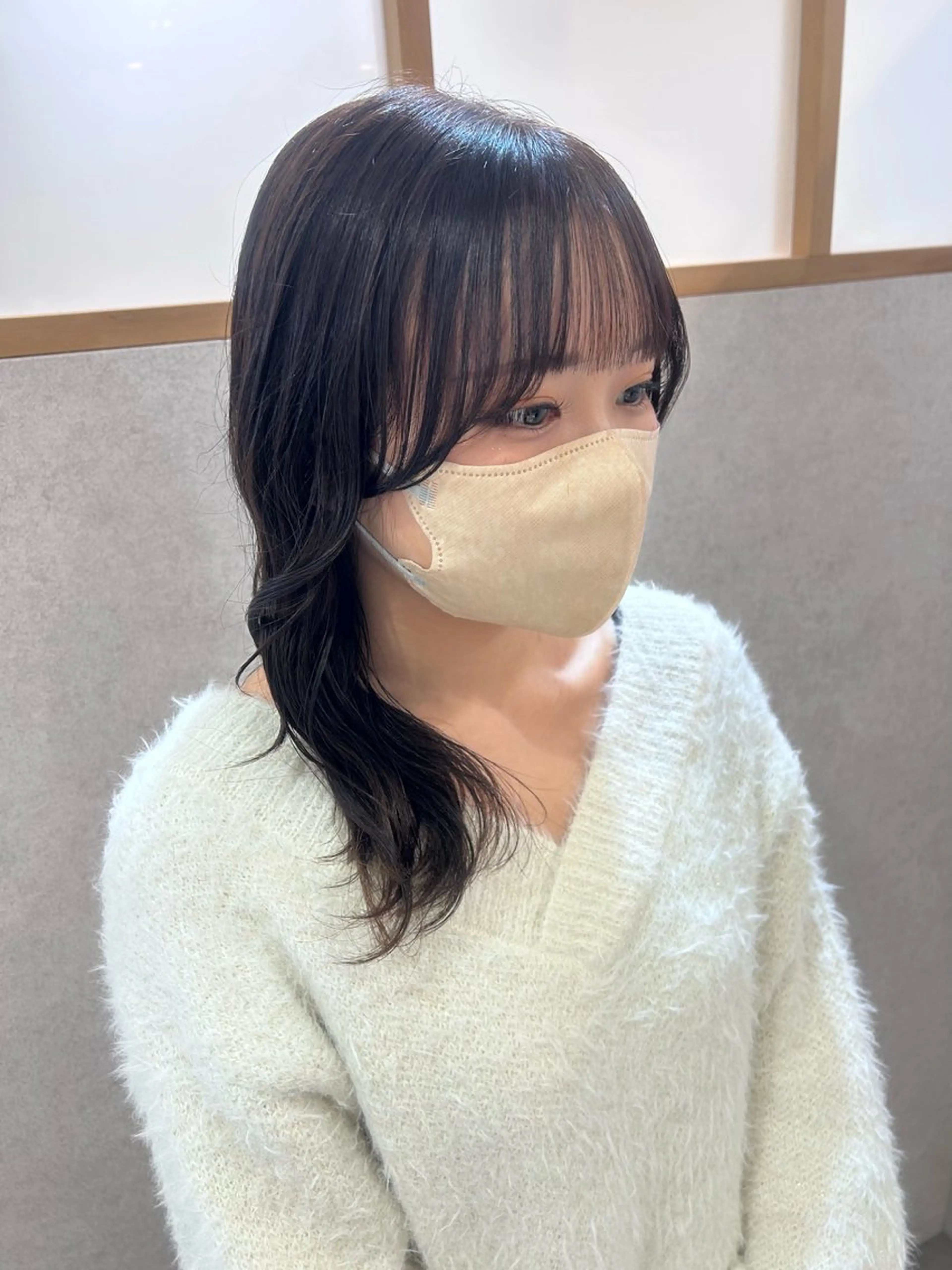 ❣️伸ばしている方❣️お顔まわりカット+艶カラー❤️‍🔥の写真