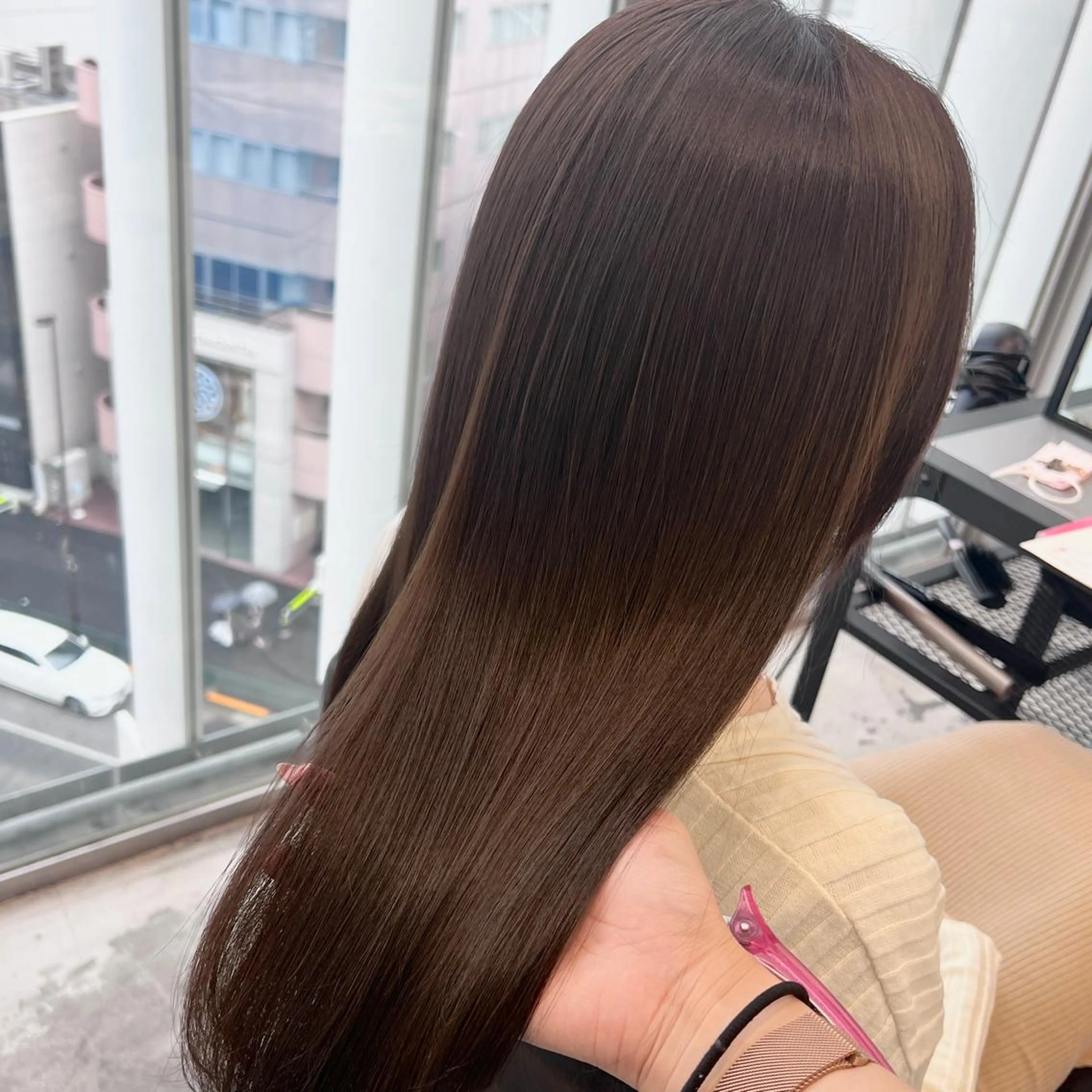 ロング カラー トリートメント 天神レイヤーカット No.1💖マユカのヘアスタイル