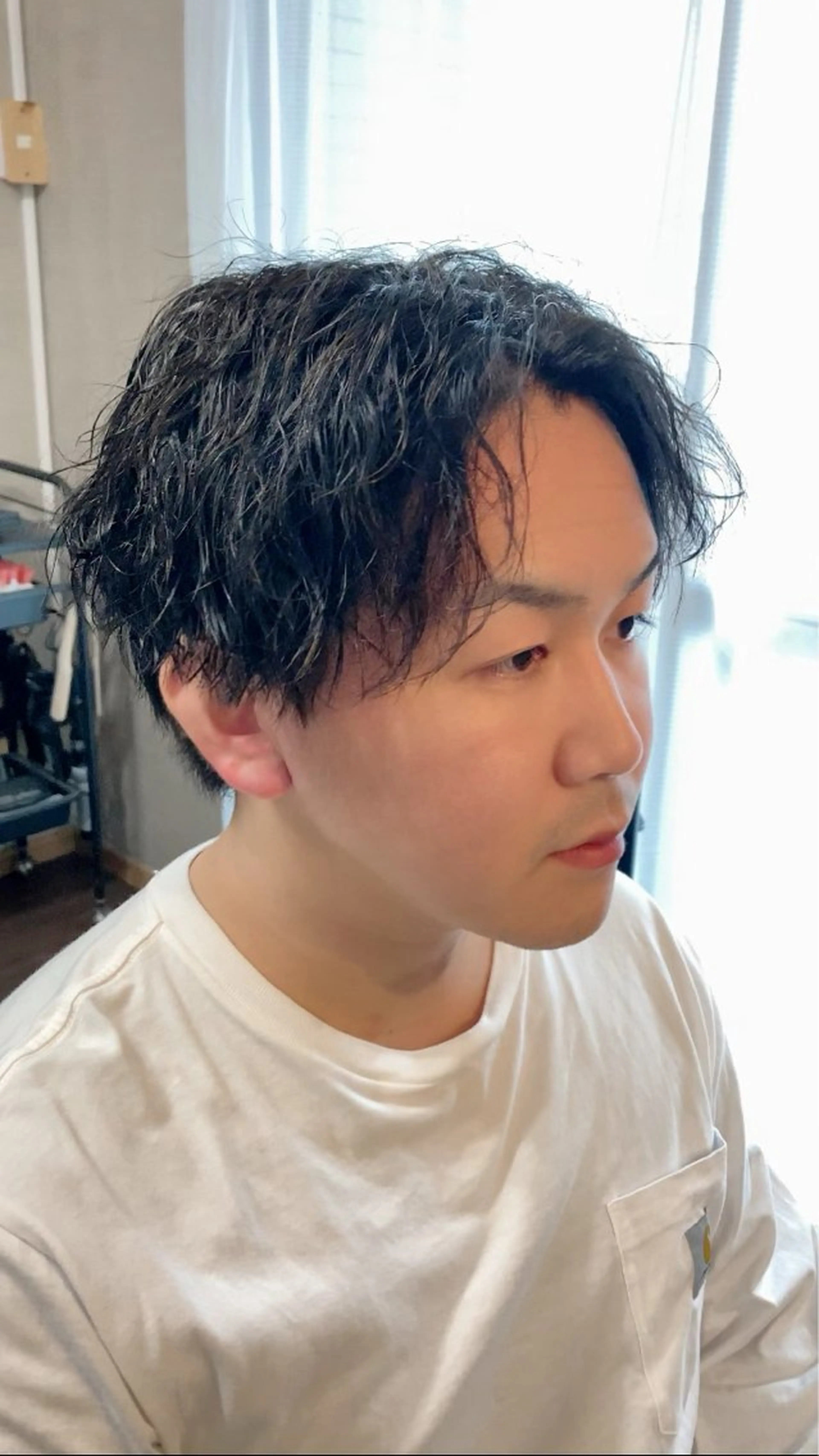 ショート メンズ センターパート カット パーマ 完全個室マンツーマン メンズサロン草野貴樹のヘアスタイル