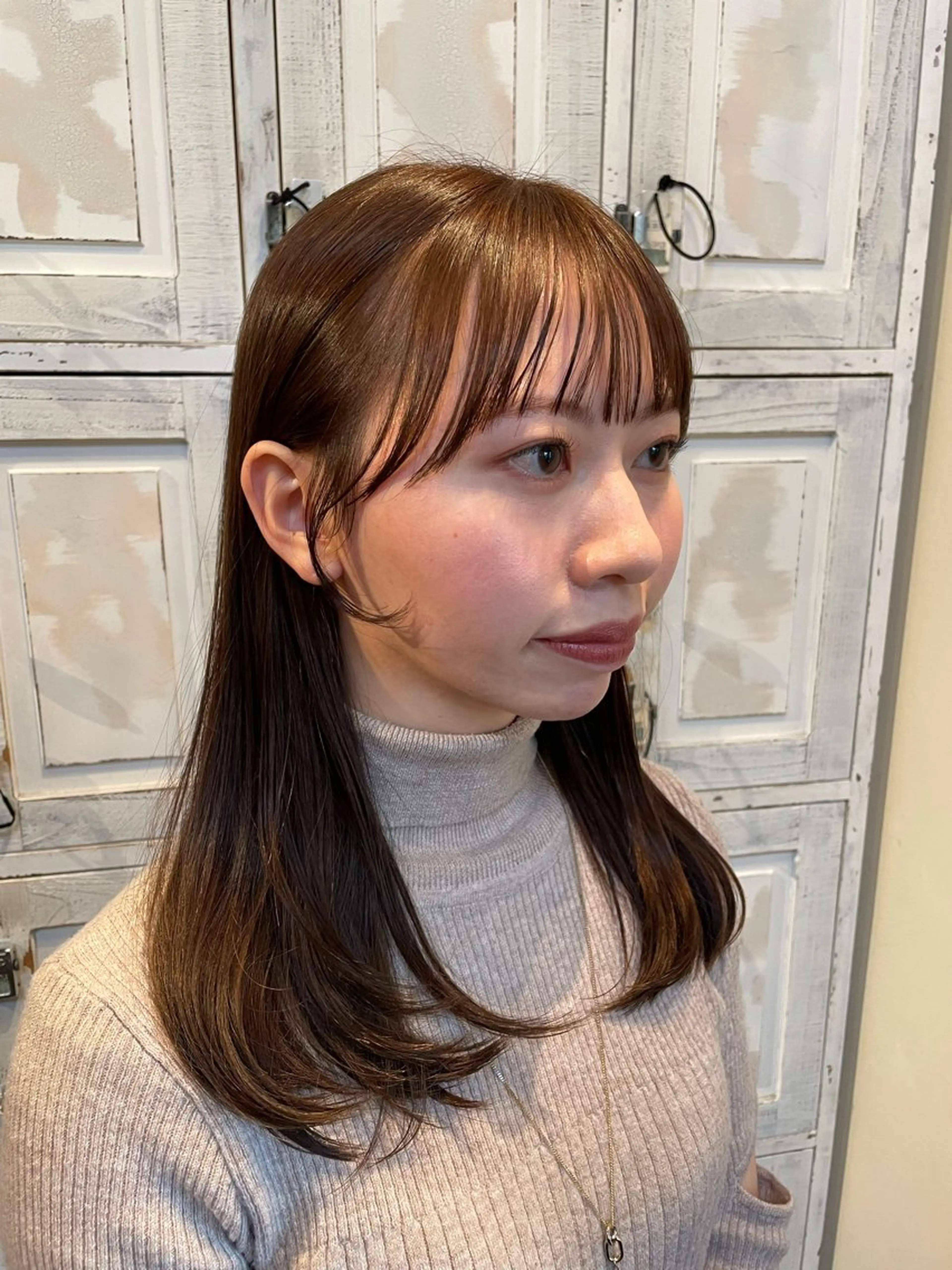 ミディアム カラー カット ヘアカラー ボブ/顔周りレイヤー 🎀momoka🎀のヘアスタイル