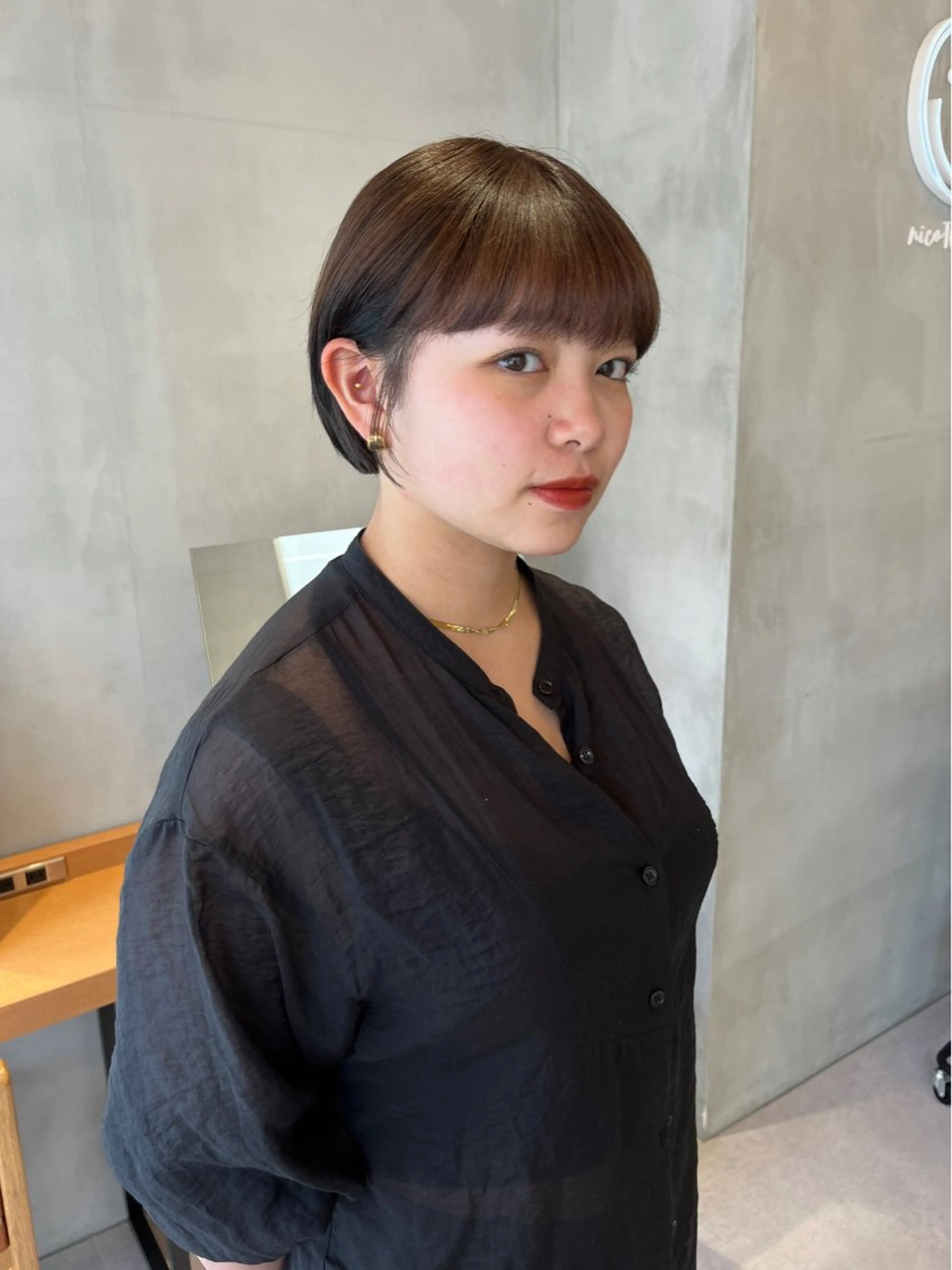 ミディアム カラー カット ヘアカラー トリートメント ボブ&顔まわりレ イヤー♡TOMOE♡のヘアスタイル