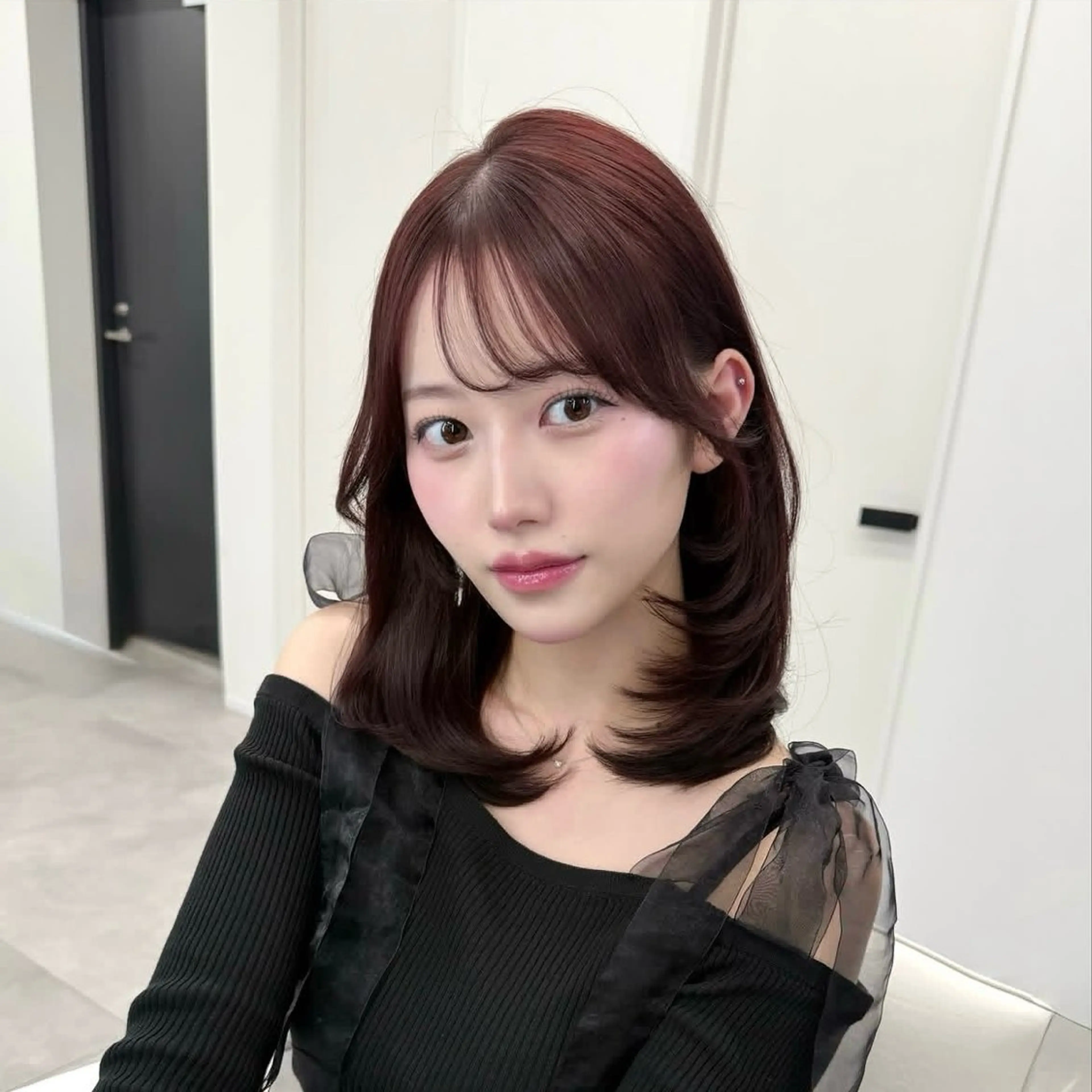 ミディアム カラー ヘアカラー トリートメント ヘアセット Celan 表参道所属・ゆうさ │ 美髪矯正 ボブ ショートのヘアスタイル