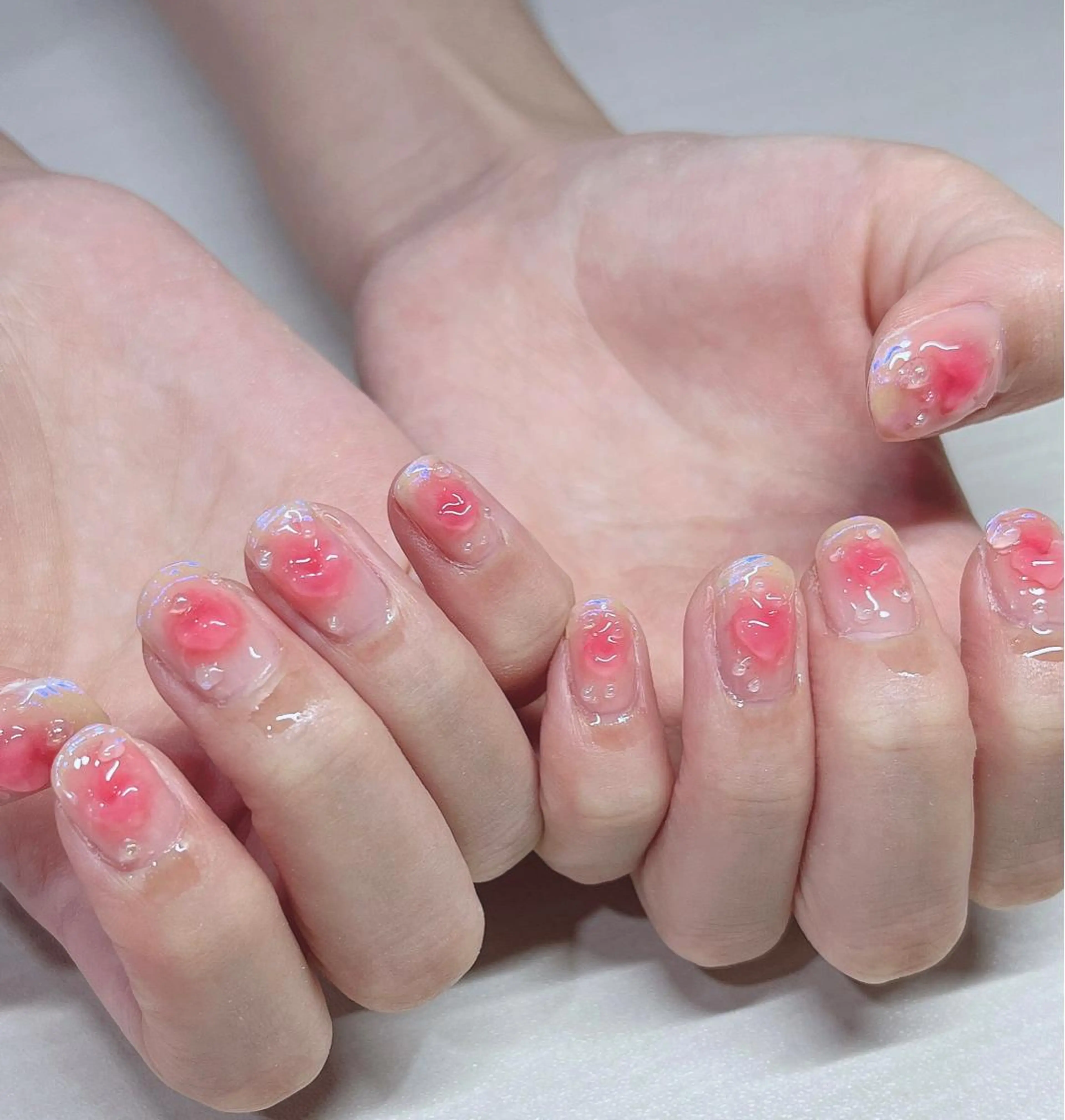 ネイル アートネイル クリアネイル フレンチネイル ジェルネイル ガラスフレンチ 🐕‍🦺Yappy 💗A-tanのネイルデザイン