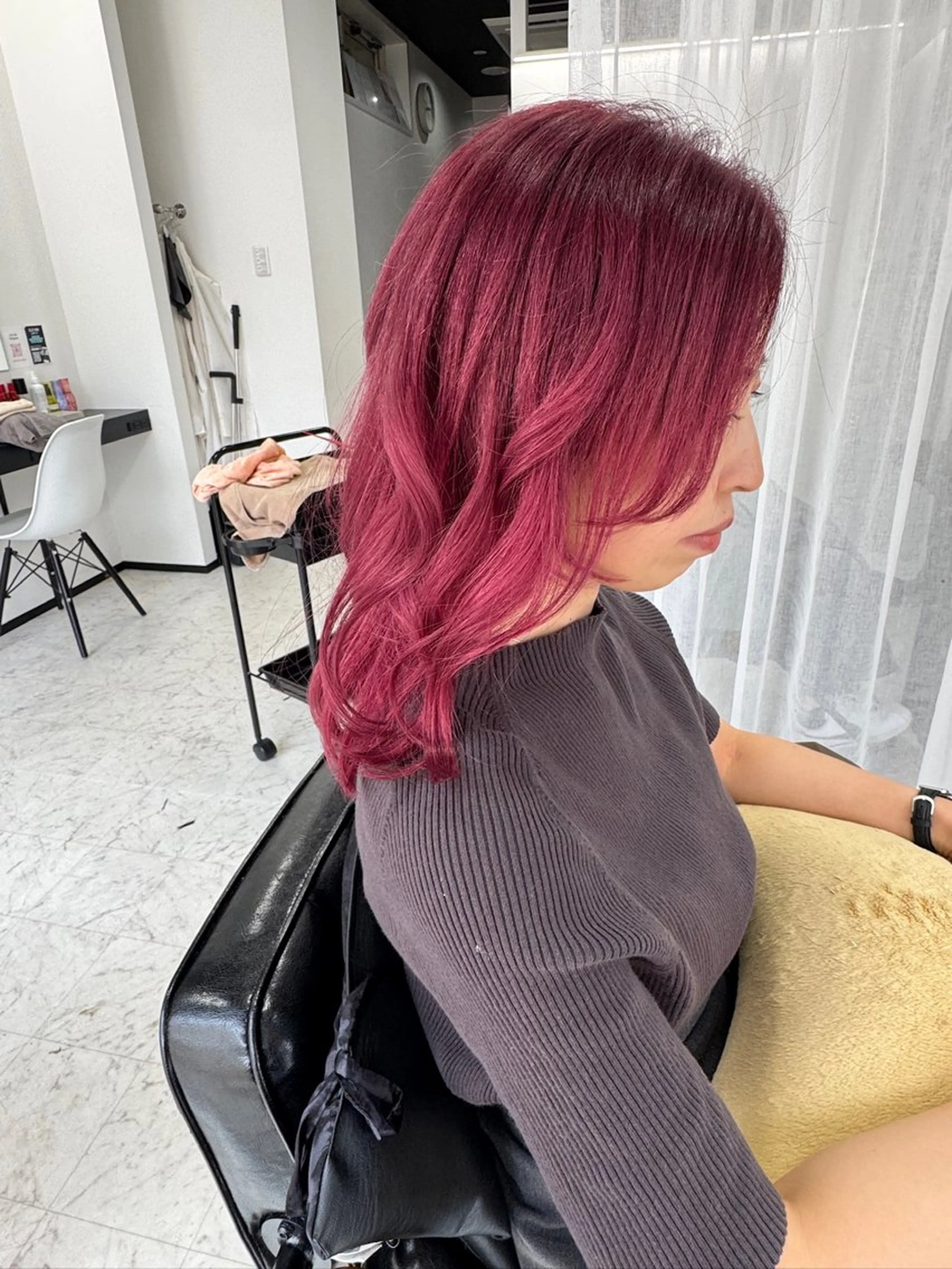 ミディアム カラー カット ヘアカラー トリートメント ヒラガカナ▼ ECLAT HAIRのヘアスタイル