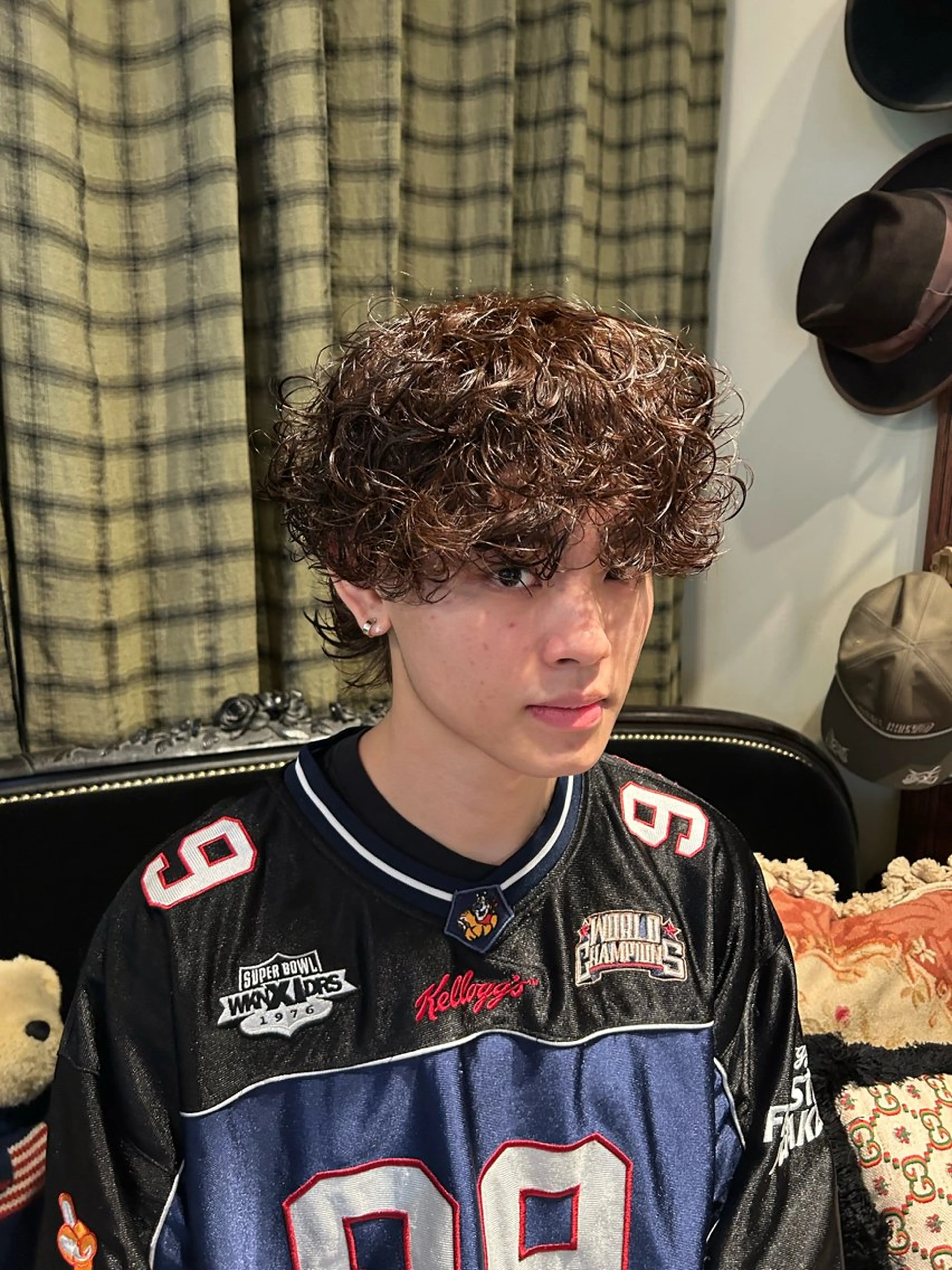 カラー パーマ メンズ カット ヘアカラー パーマ メンズパーマ眉毛 特化アユム🔥のヘアスタイル