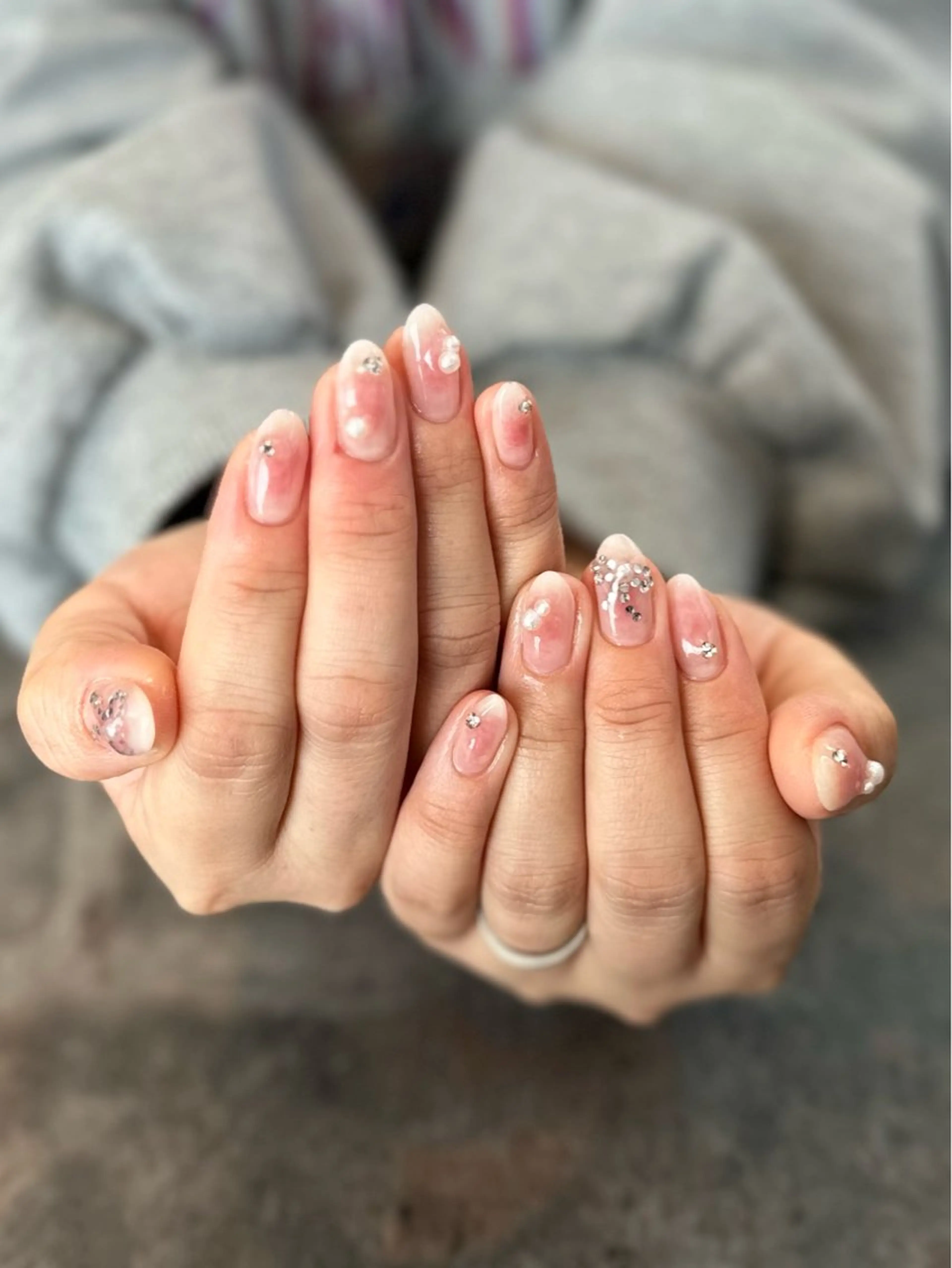 ネイル フレンチネイル マグネットネイル 大理石ネイル(マーブル) ミラーネイル ニュアンスネイル nail salon amanoのネイルデザイン