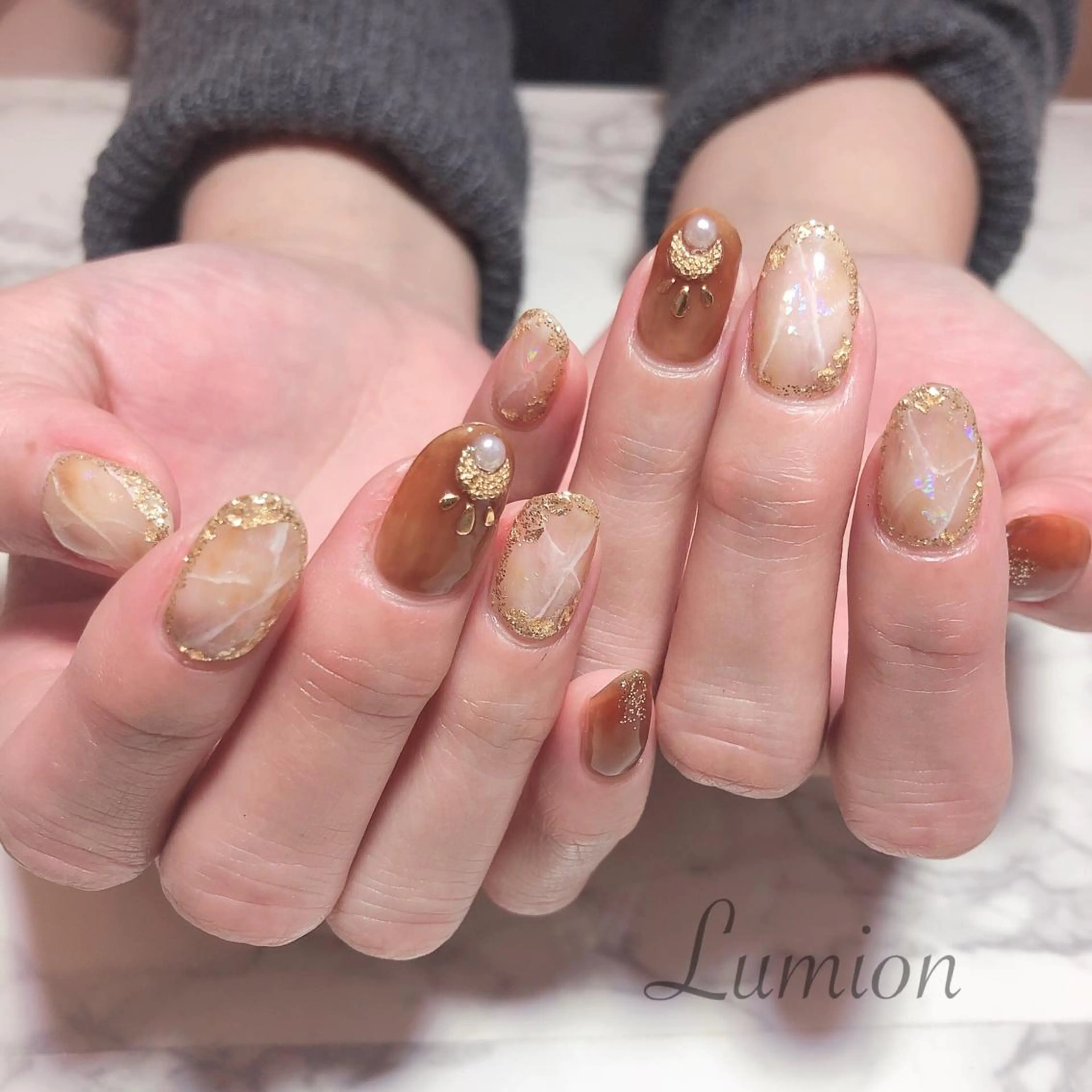 ネイル 大理石ネイル(マーブル) ハンドネイル nailroom Lumionのネイルデザイン