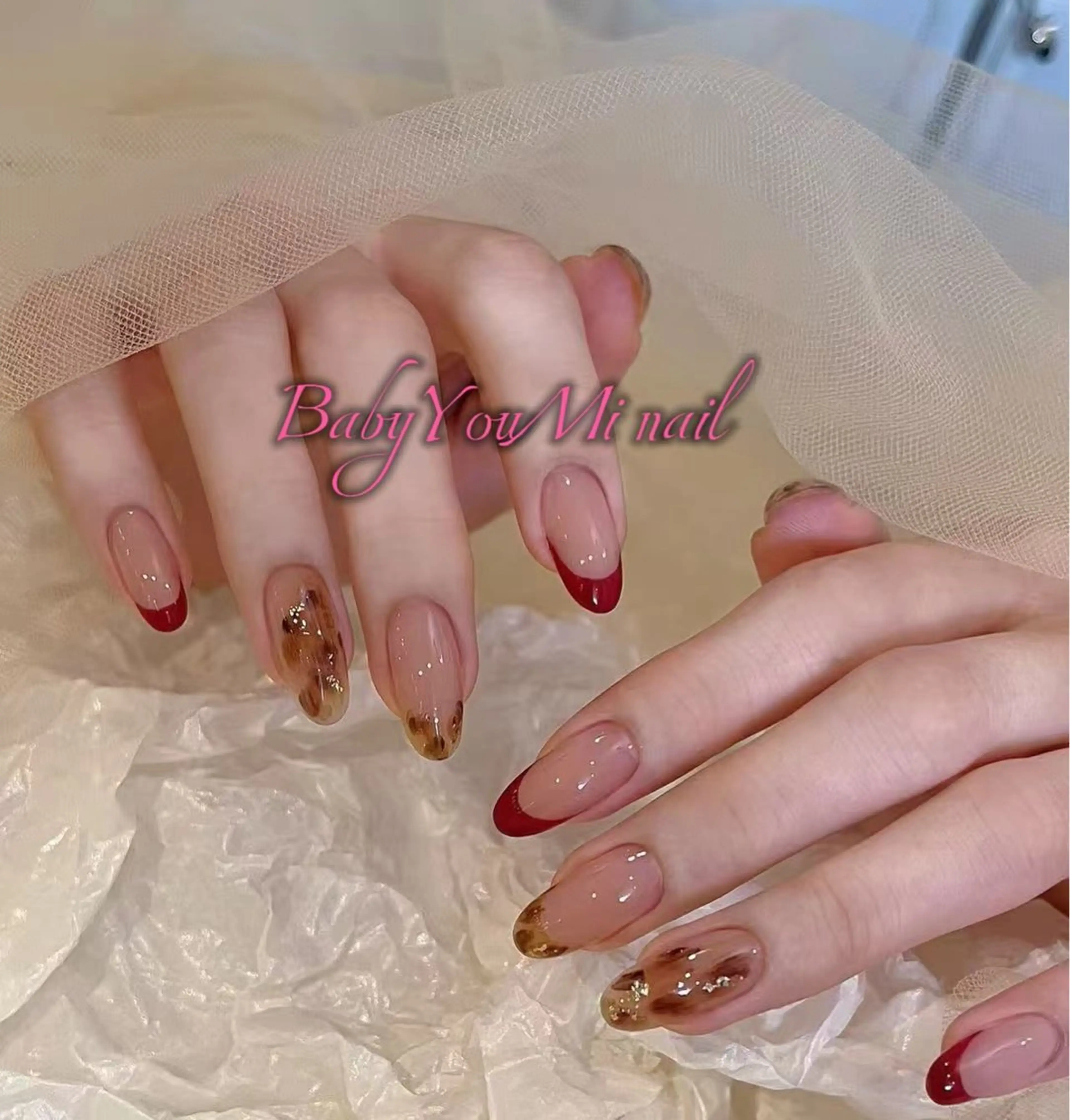 ネイル オーロラネイル 成人式 フットネイル フレンチネイル ジェルネイル ハンドネイル Oomiya 服部のネイルデザイン