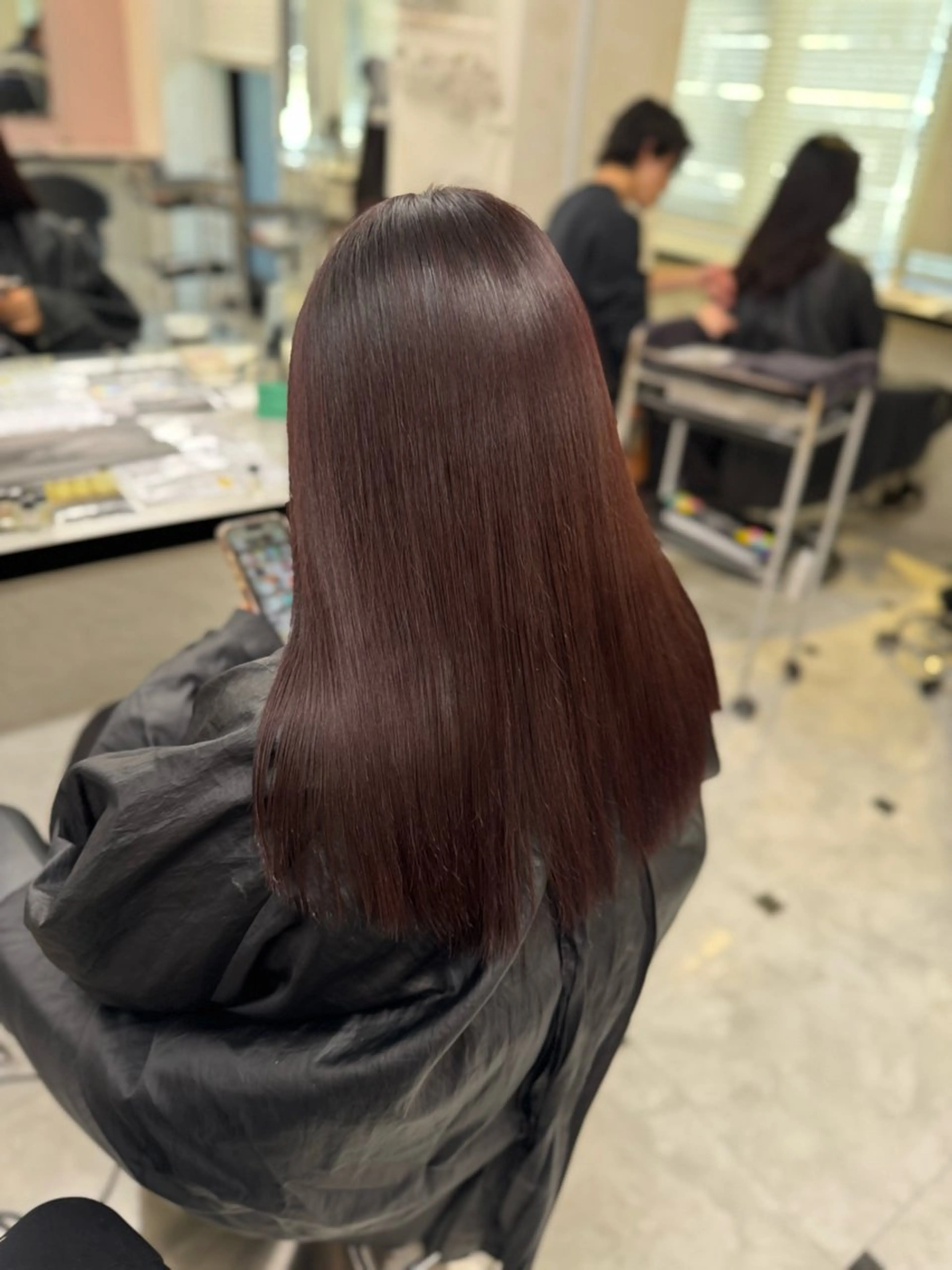 セミロング ヘアカラー トリートメント ヘッドスパ ヘアセット ♥️韓国風透明感 暖色misa♥️のヘアスタイル