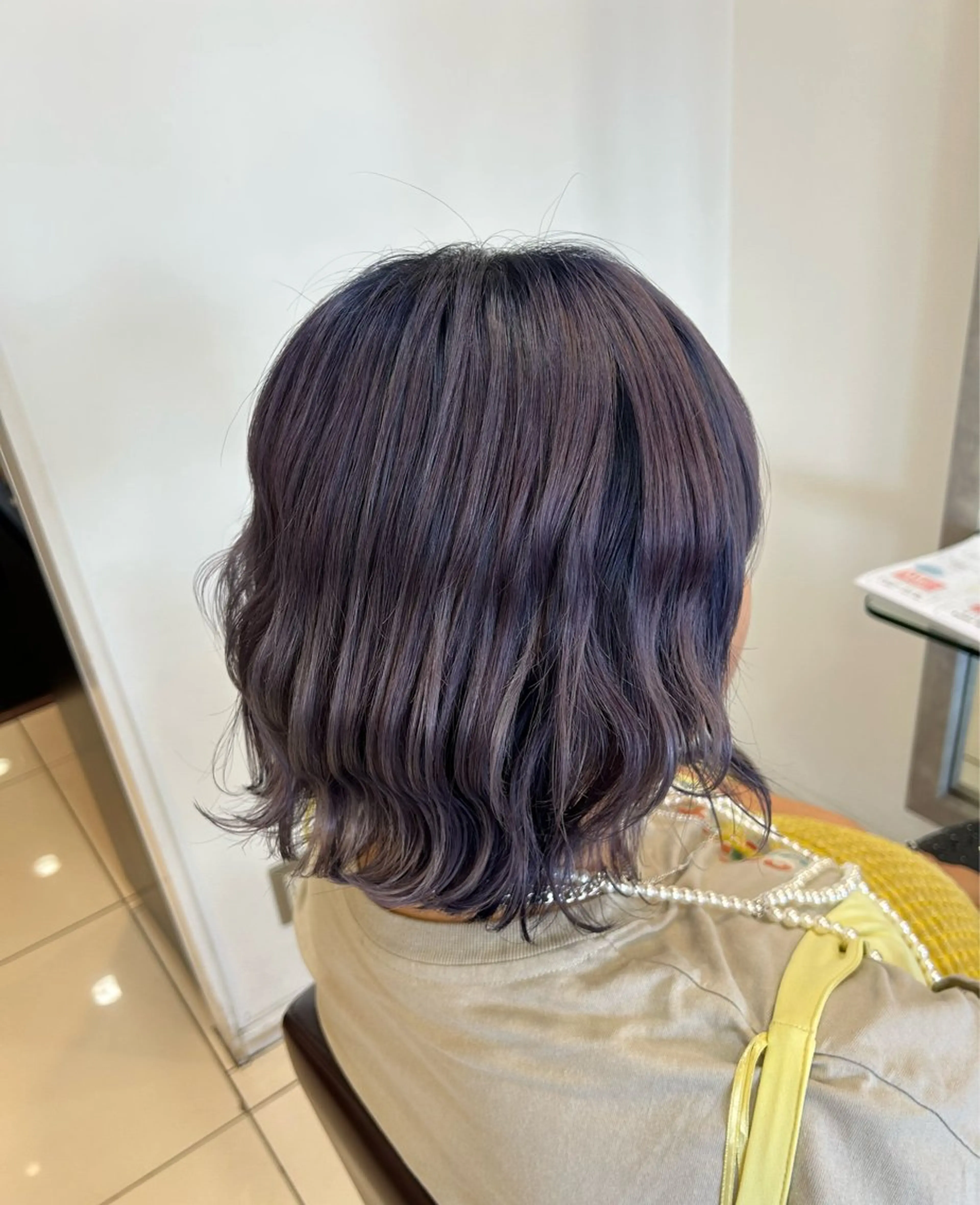ミディアム ピンクラベンダー カット ヘアカラー トリートメント トップスタイリスト 林すずかのヘアスタイル