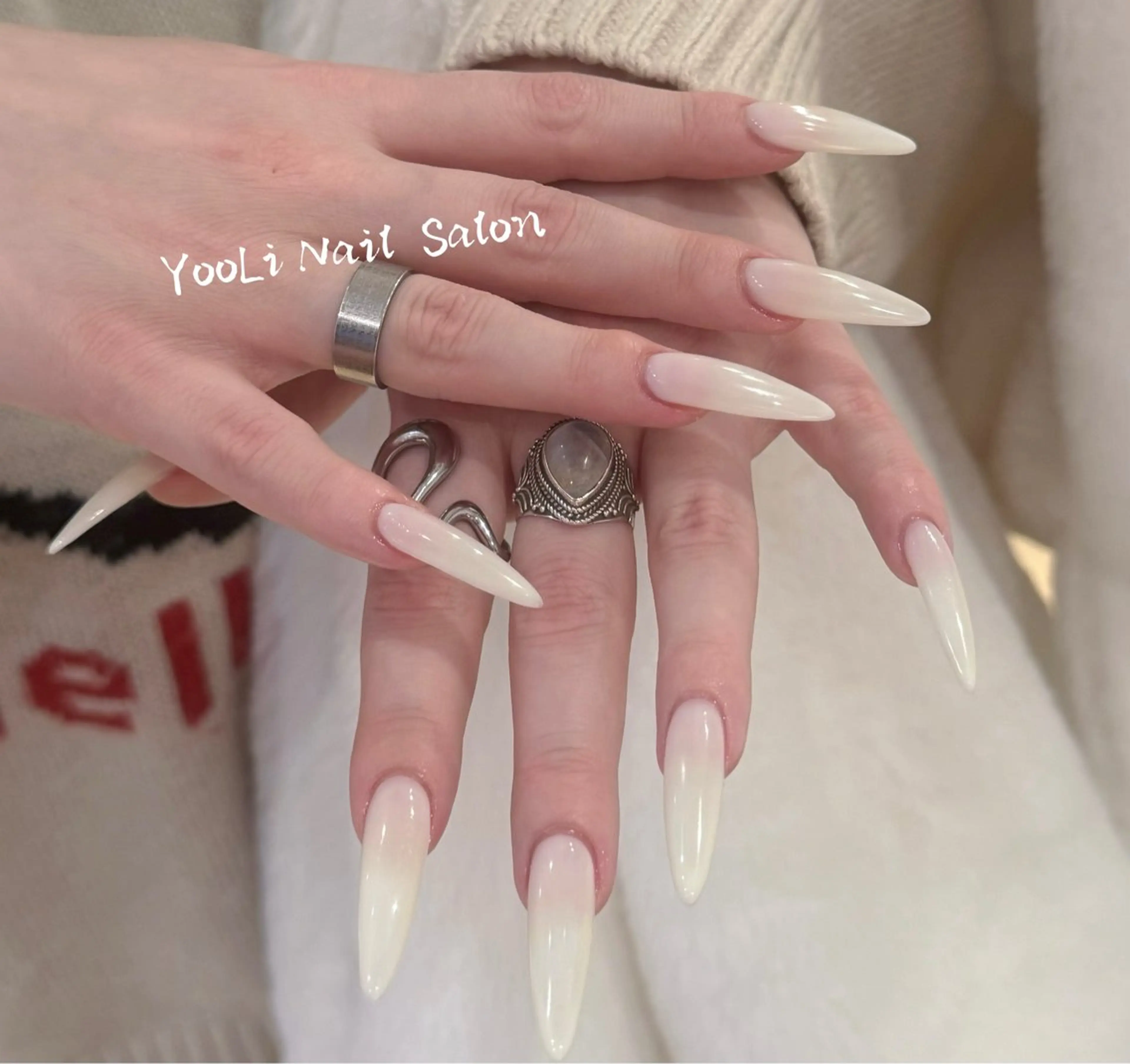 ネイル アートネイル オーロラネイル チークネイル フレンチネイル ガラスフレンチ ハンドネイル 🎀🎀YooLi Nail Salonのネイルデザイン