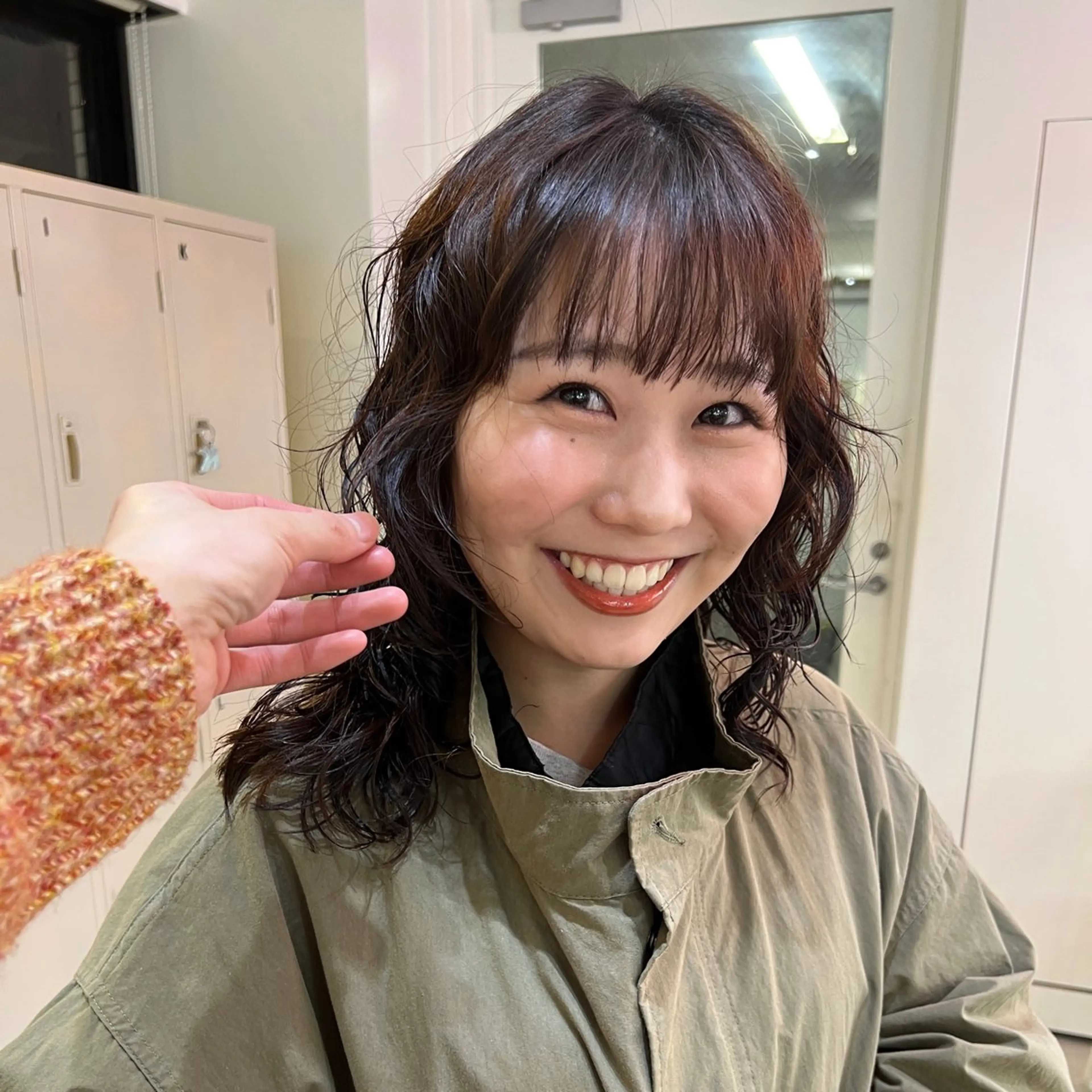 ミディアム パーマ カット パーマ トリートメント トレンドボブ /ミリヤのヘアスタイル