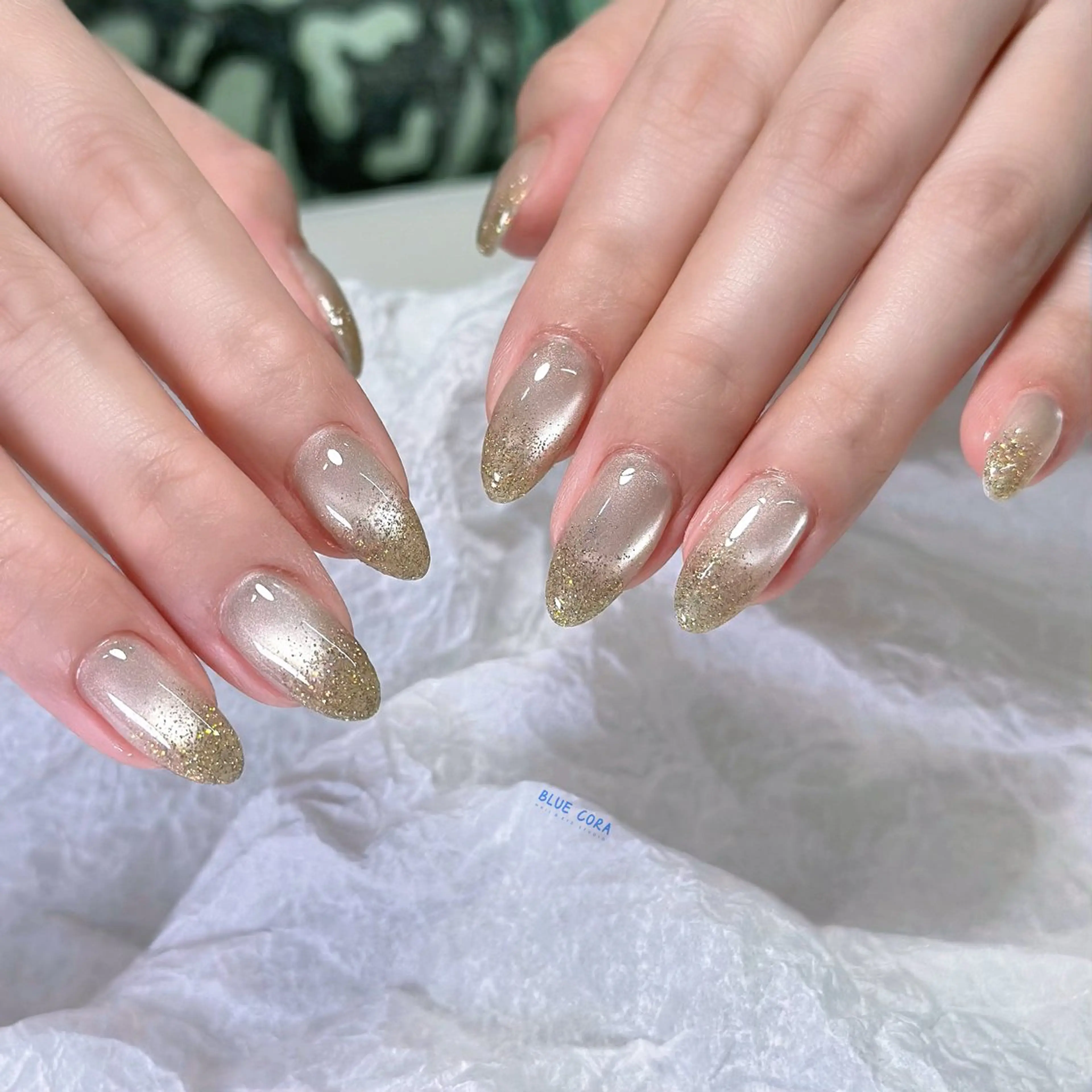 ネイル フラッシュネイル マグネットネイル ハンドネイル ハンドケア BLUE CORAのネイルデザイン