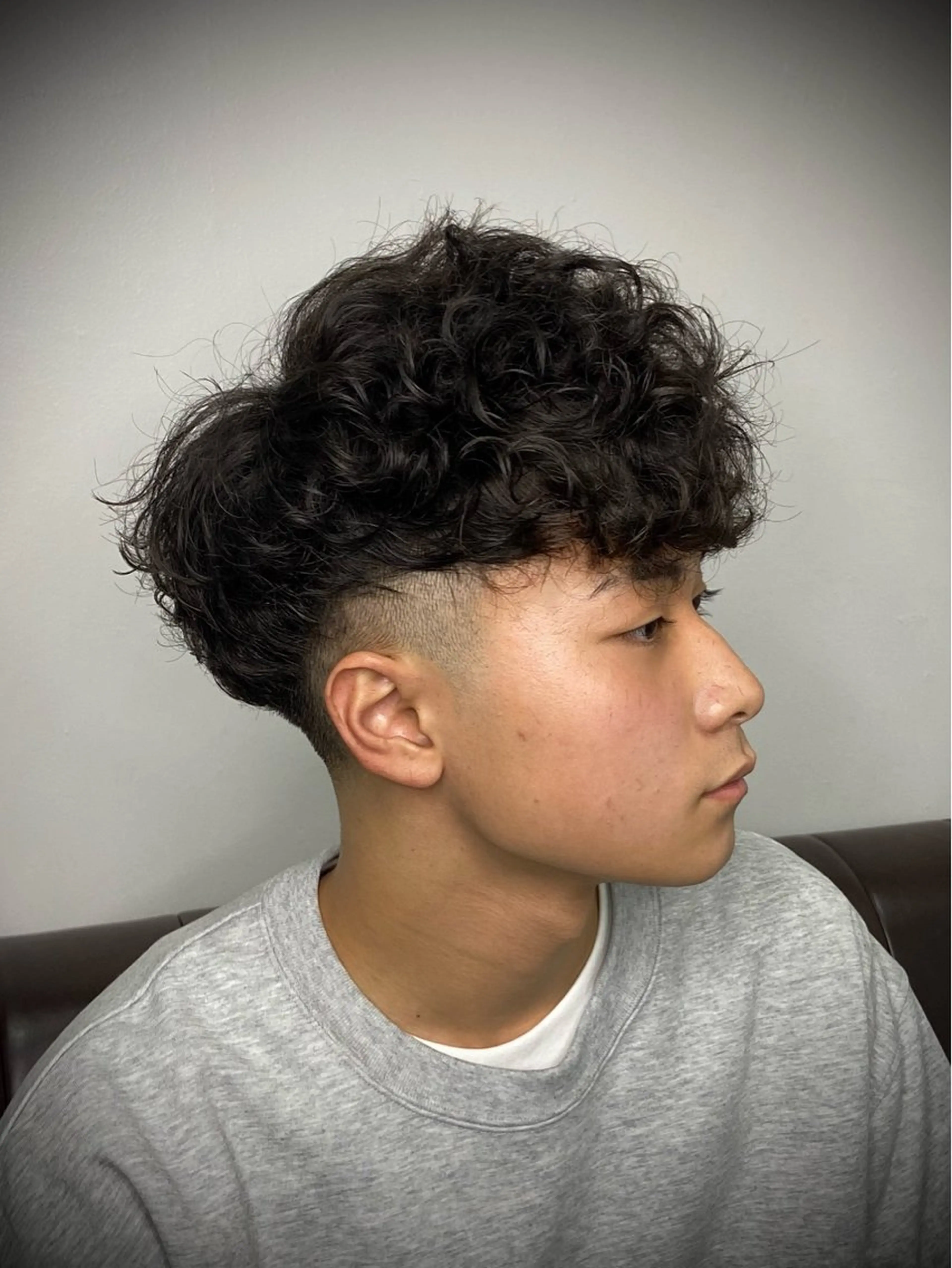 ショート パーマ メンズ カット パーマ 柄﨑 比呂/ancielのヘアスタイル